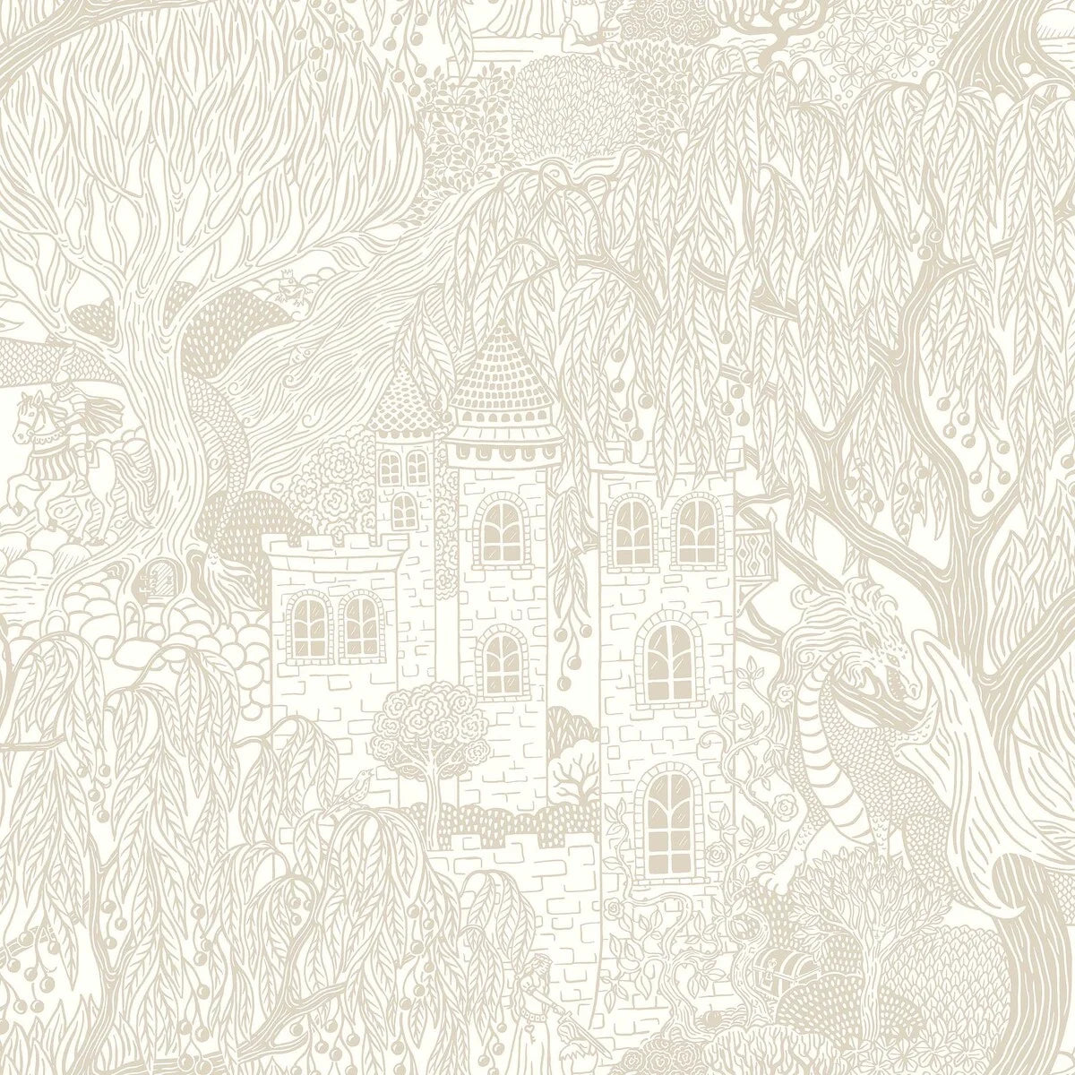 Children's wallpaper with a fairy tale theme KINGDOM OF THE WILLOW beige