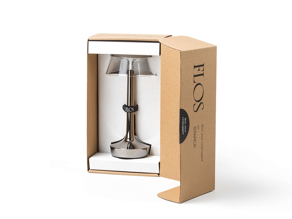 Portable lamp BON JOUR UNPLUGGED gray with transparent shade