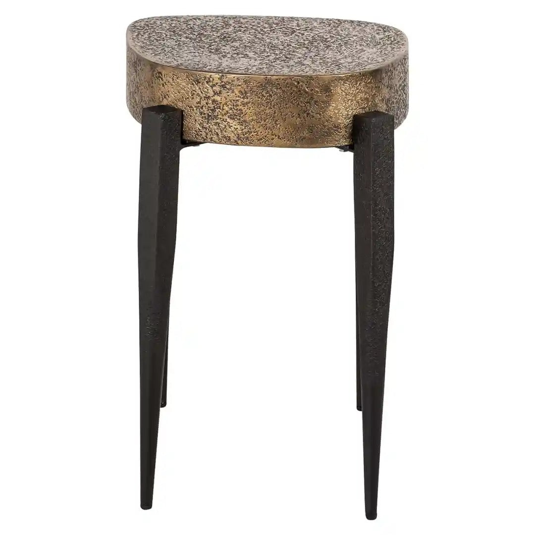 DECLAN black side table with antique gold