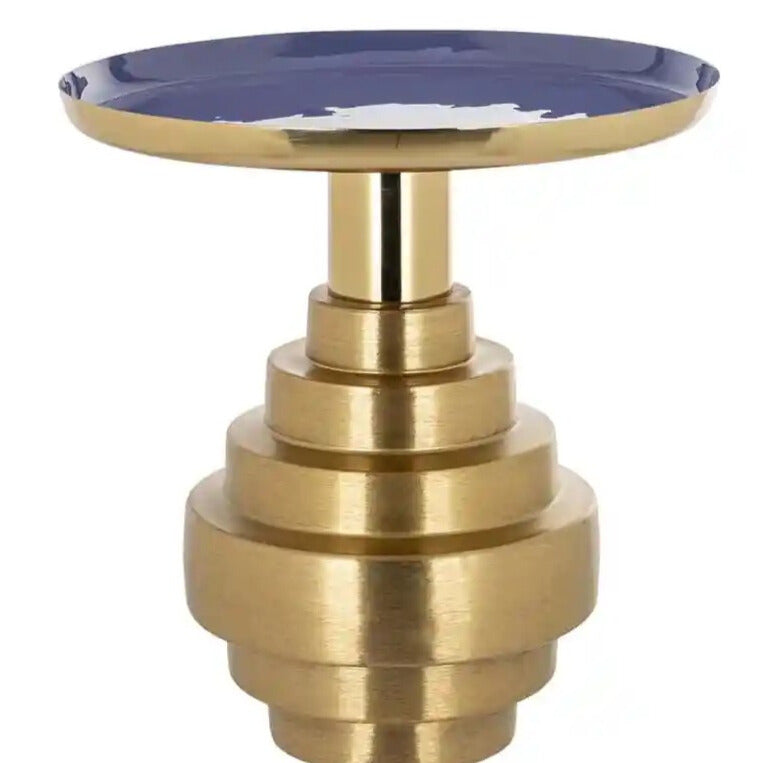 RENAO side table blue top with gold