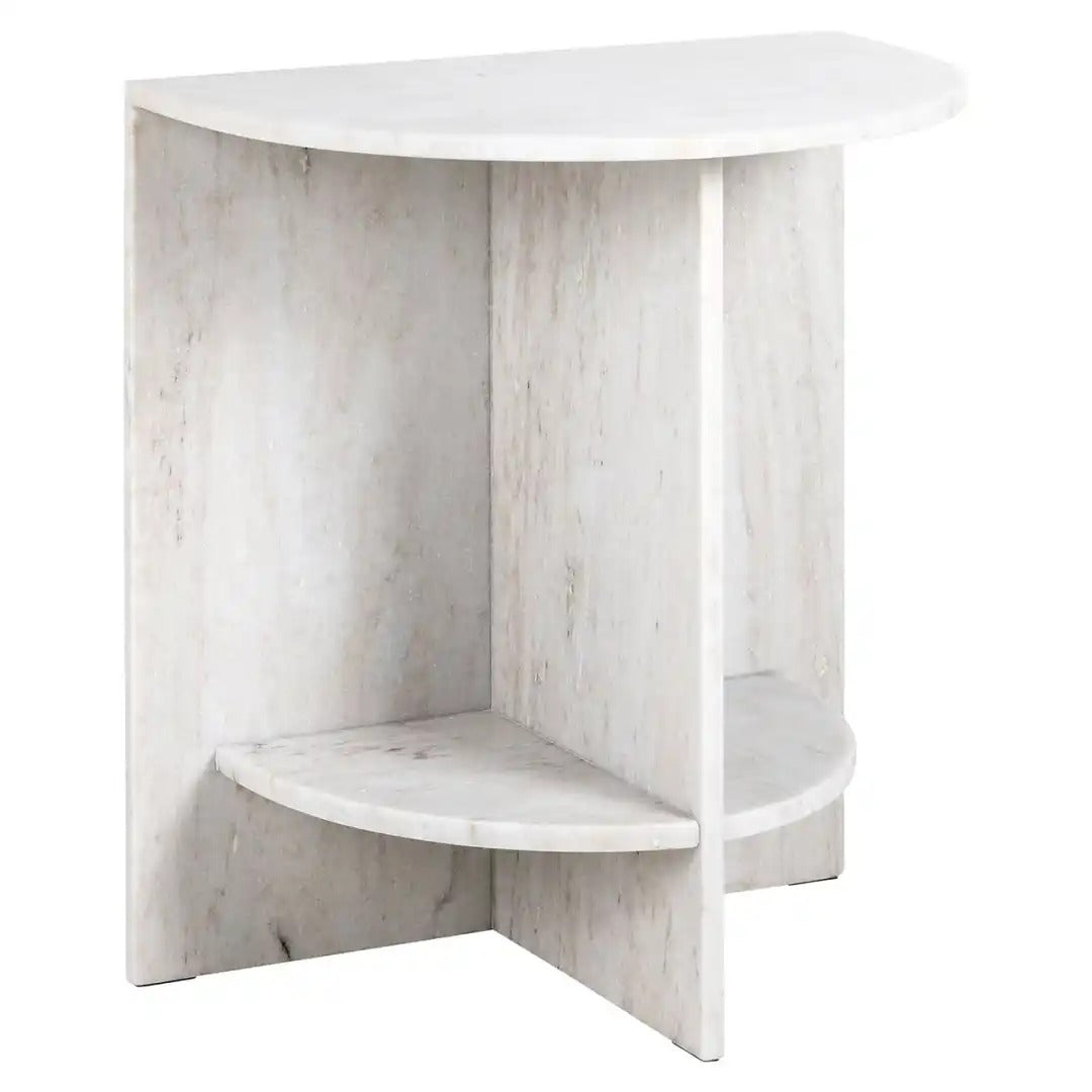 LANSKY Side Table White Marble