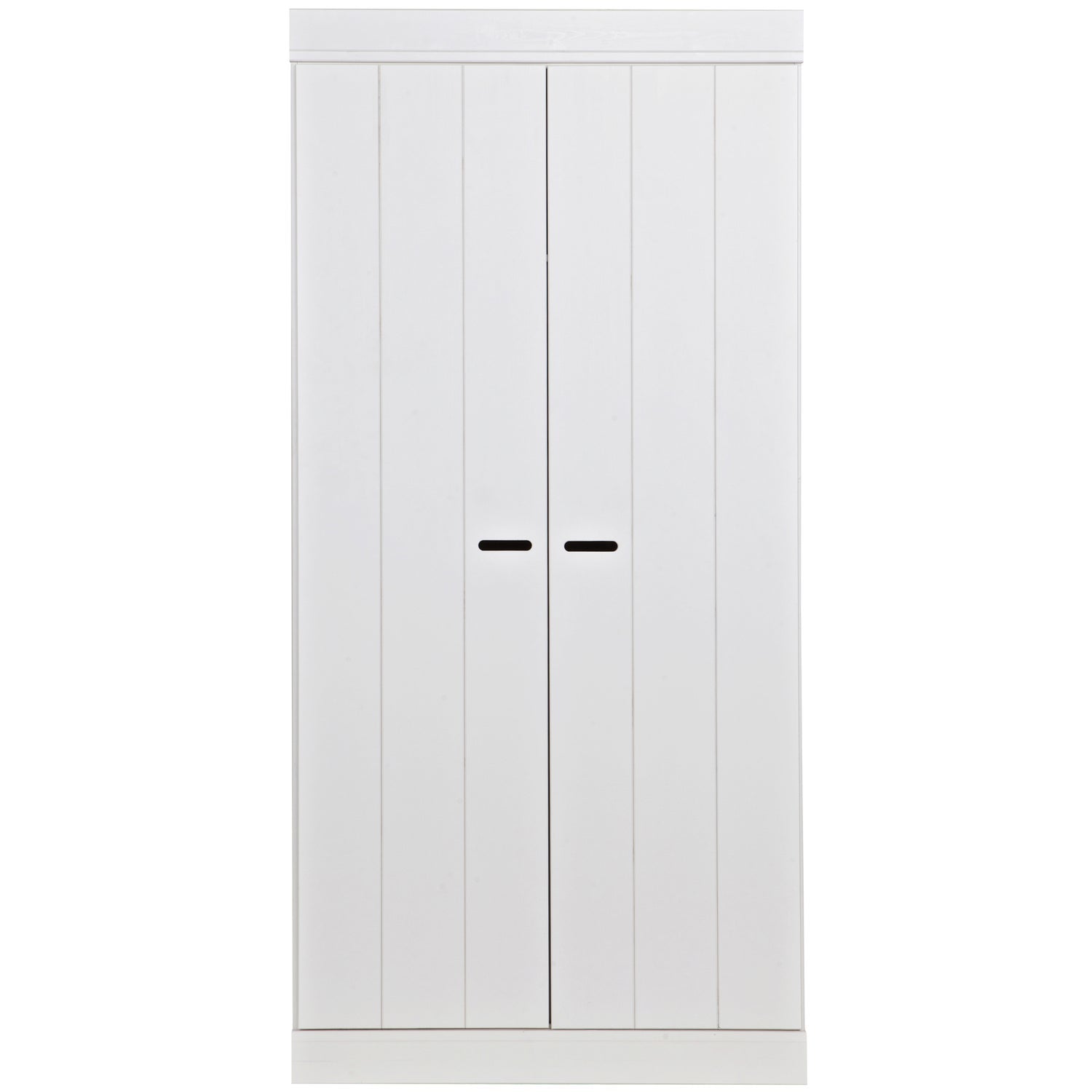 Schließen Sie die weiße 2-türige Garderobe an