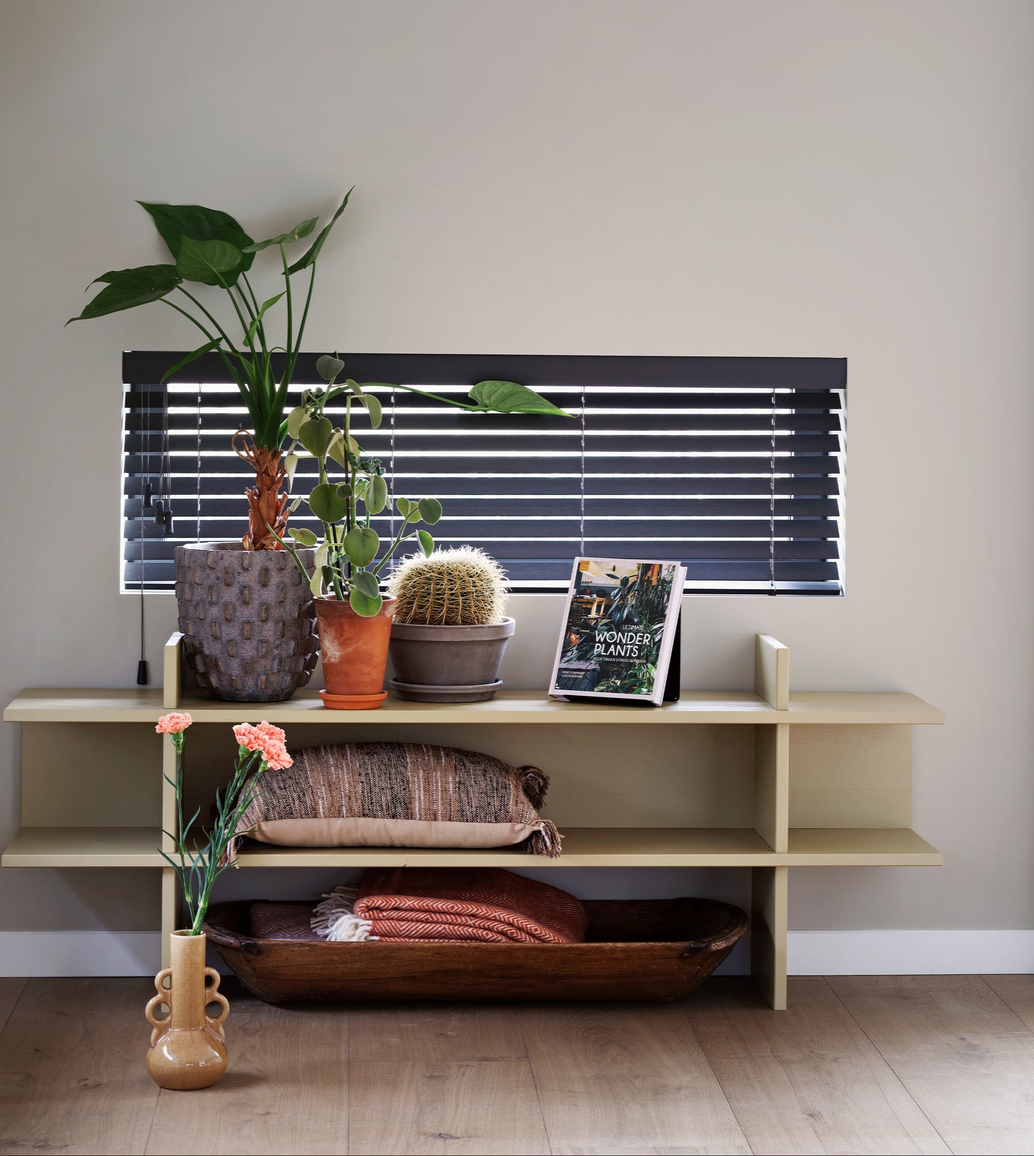 Jan Pine console dyed yellow