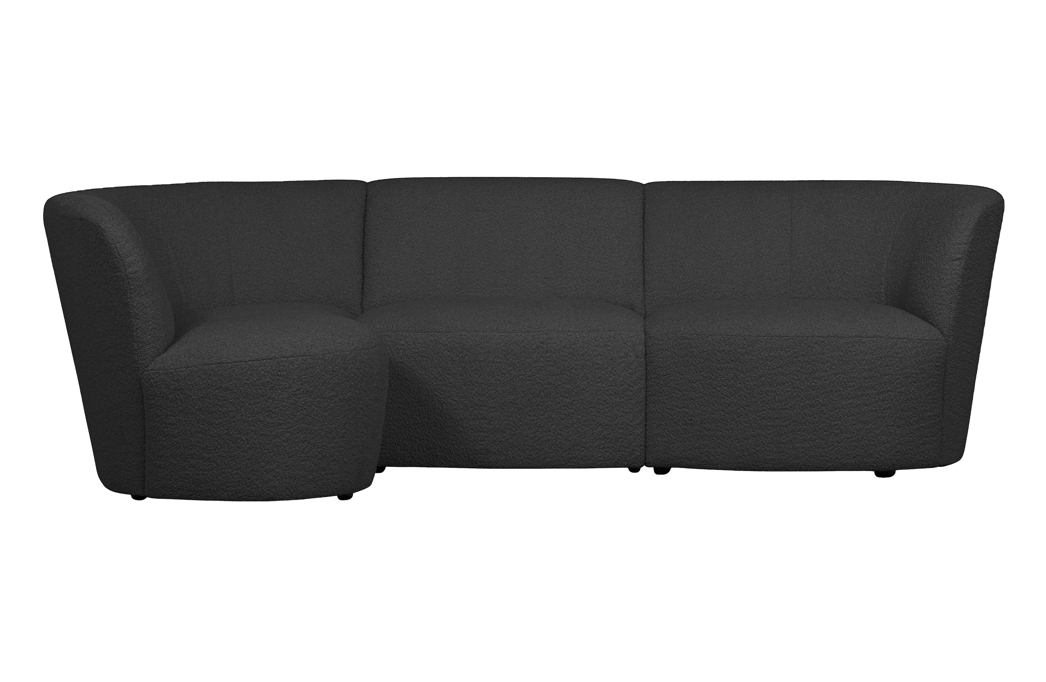 Left -sided corner Coco dark gray boucle