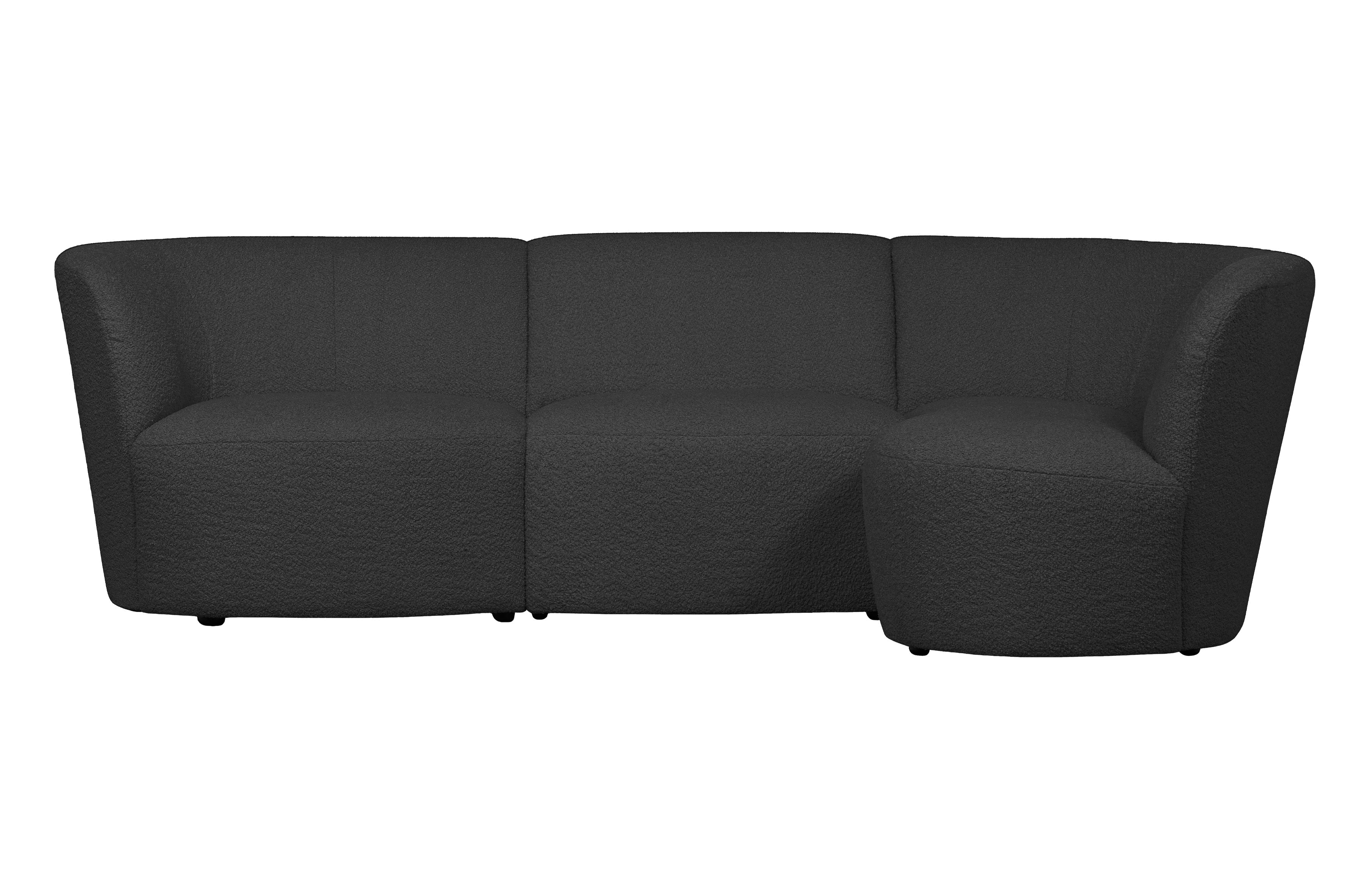 Right -sided corner Coco dark gray boucle