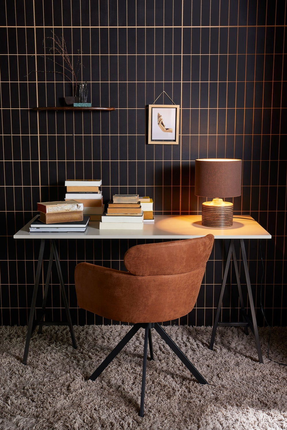 Fenne cognac rach rotary chair