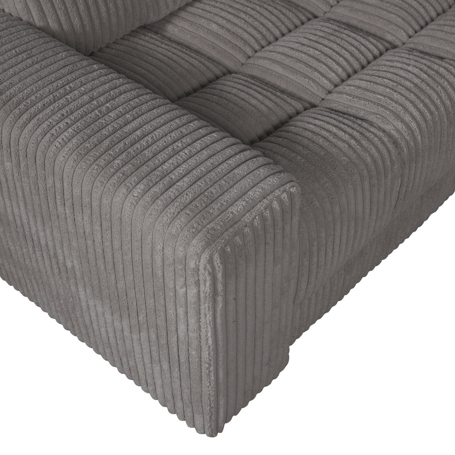 Linksseitiges Ecksofa SECOND DATE grauer Cordstoff
