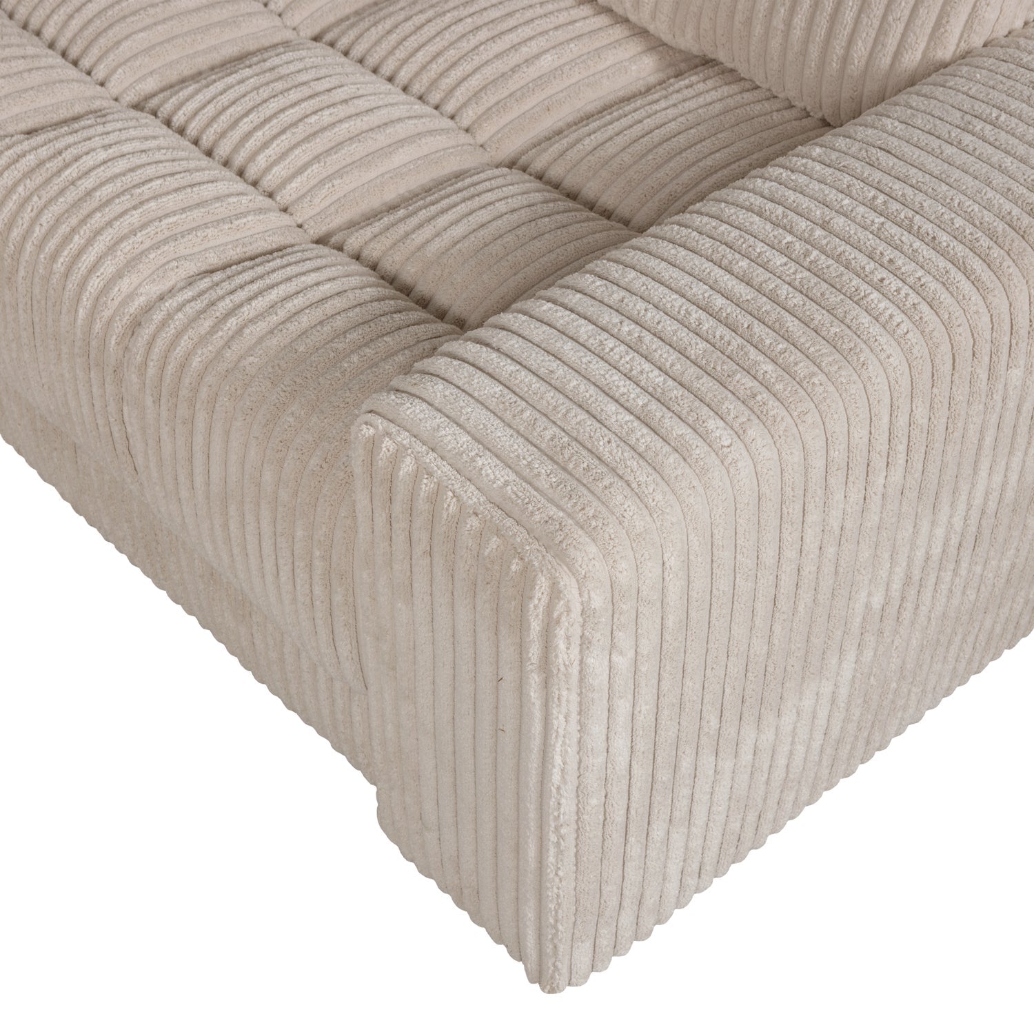 Right-facing corner sofa SECOND DATE beige corduroy