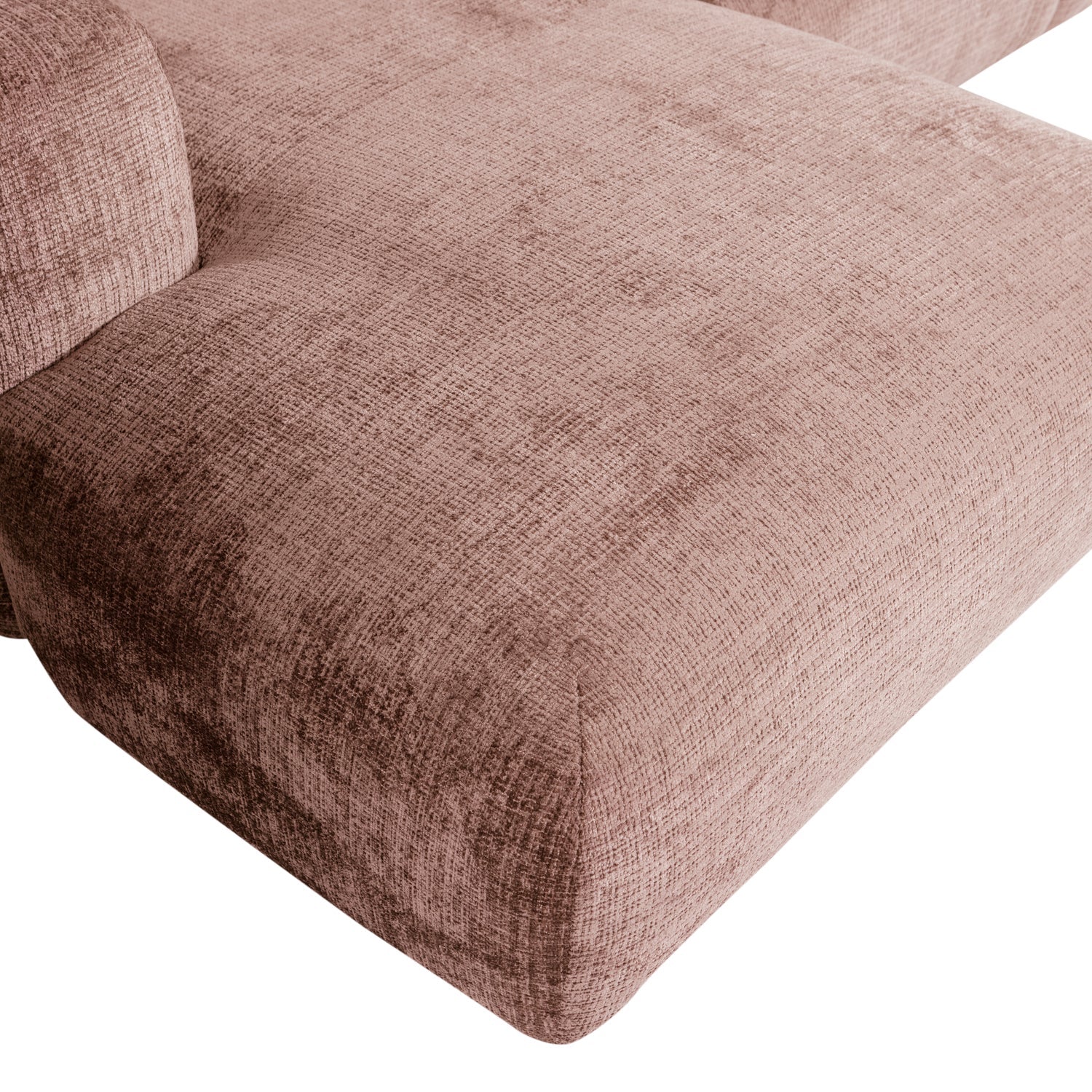 Left-facing modular CLOUD corner sofa in pink