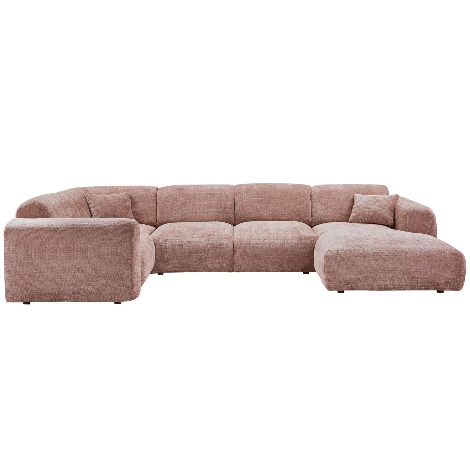 Left-facing panoramic corner sofa CLOUD in pink