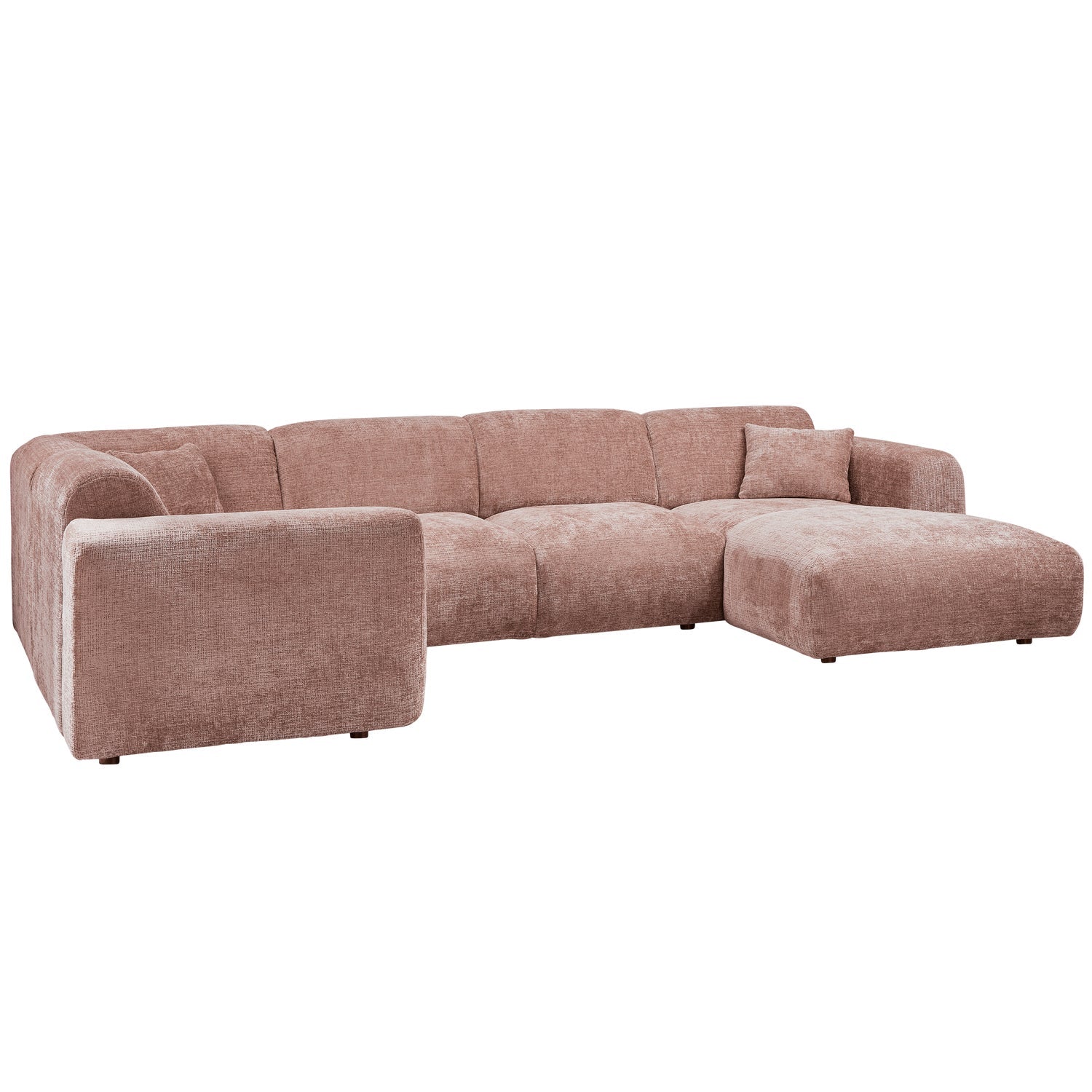 Left-facing panoramic corner sofa CLOUD in pink