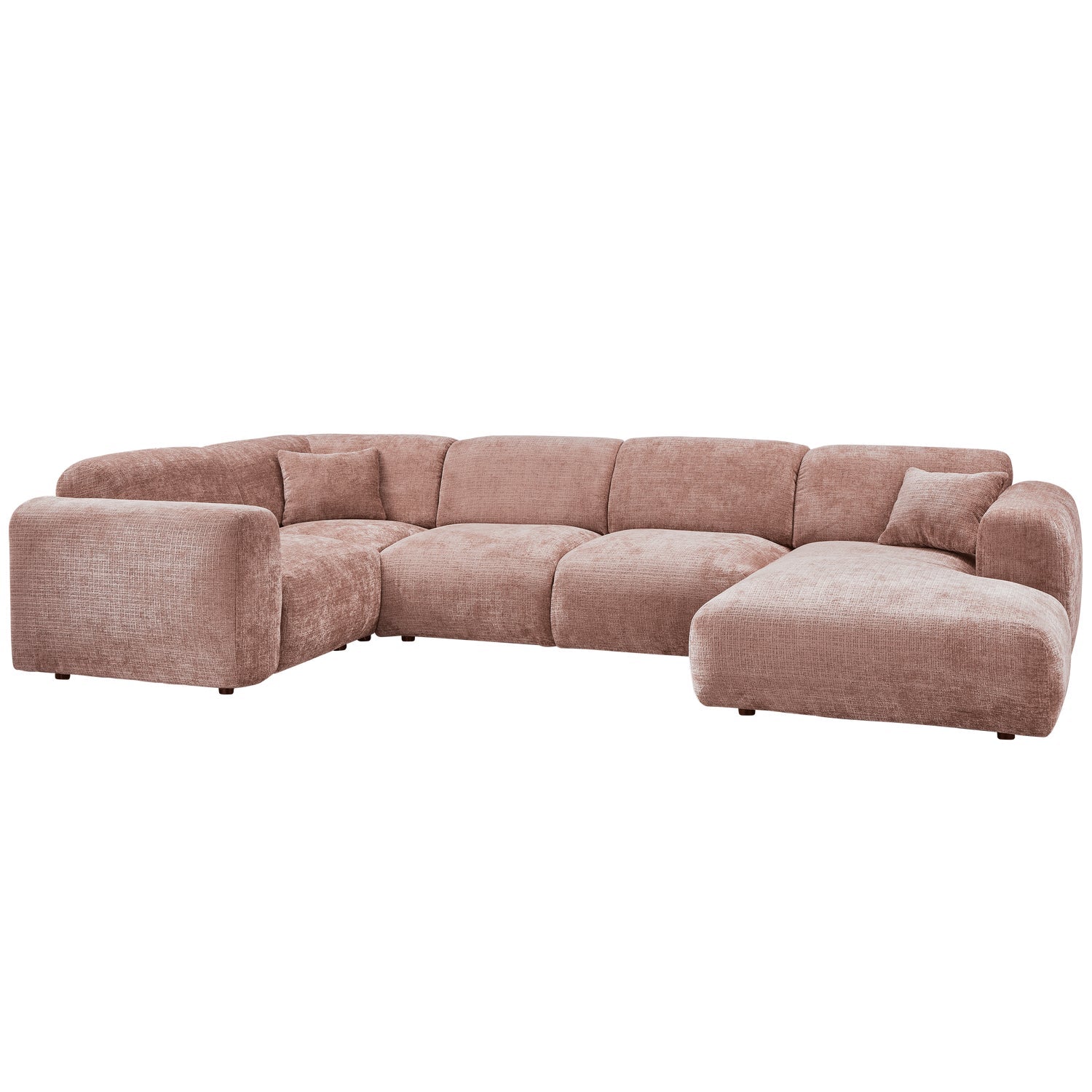 Left-facing panoramic corner sofa CLOUD in pink