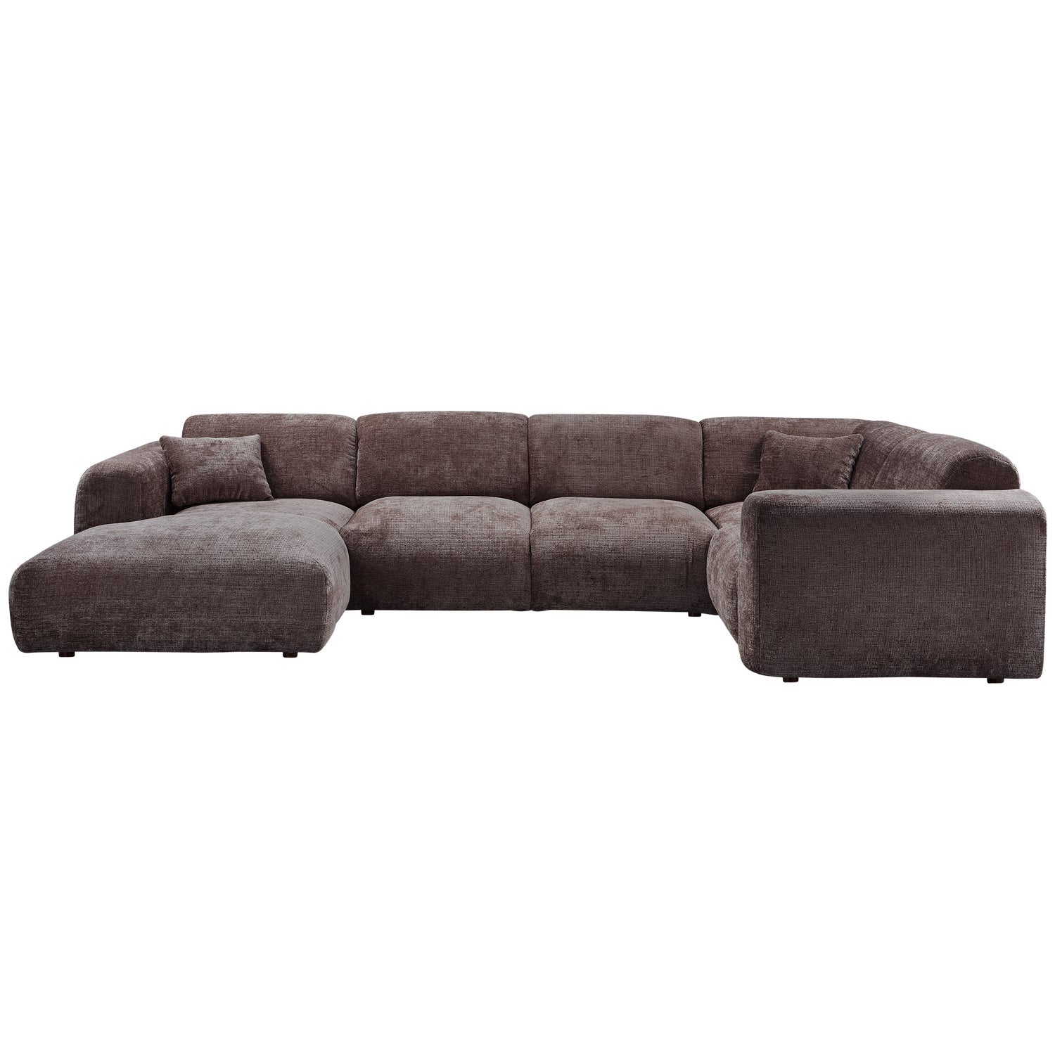 Panorama-Ecksofa rechts CLOUD braun