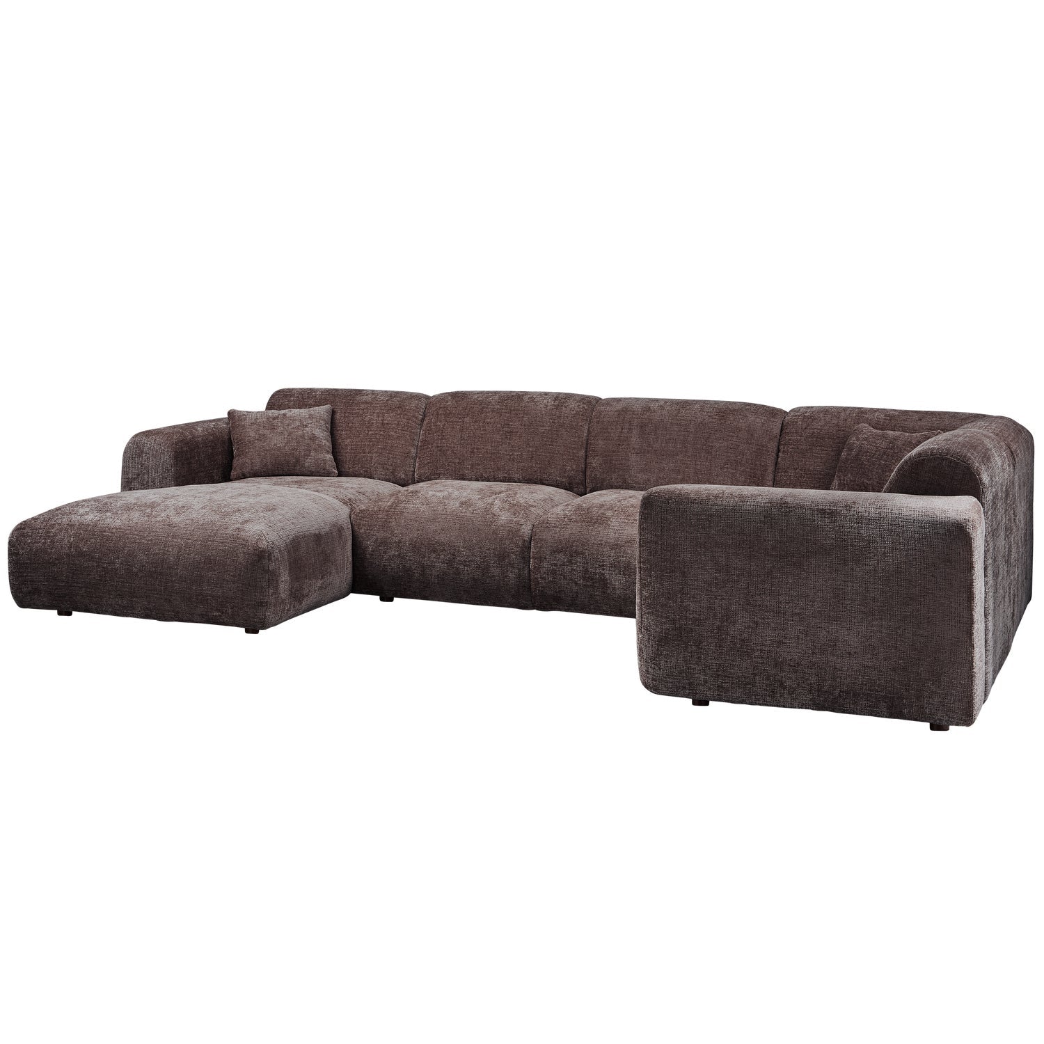 Panorama-Ecksofa rechts CLOUD braun