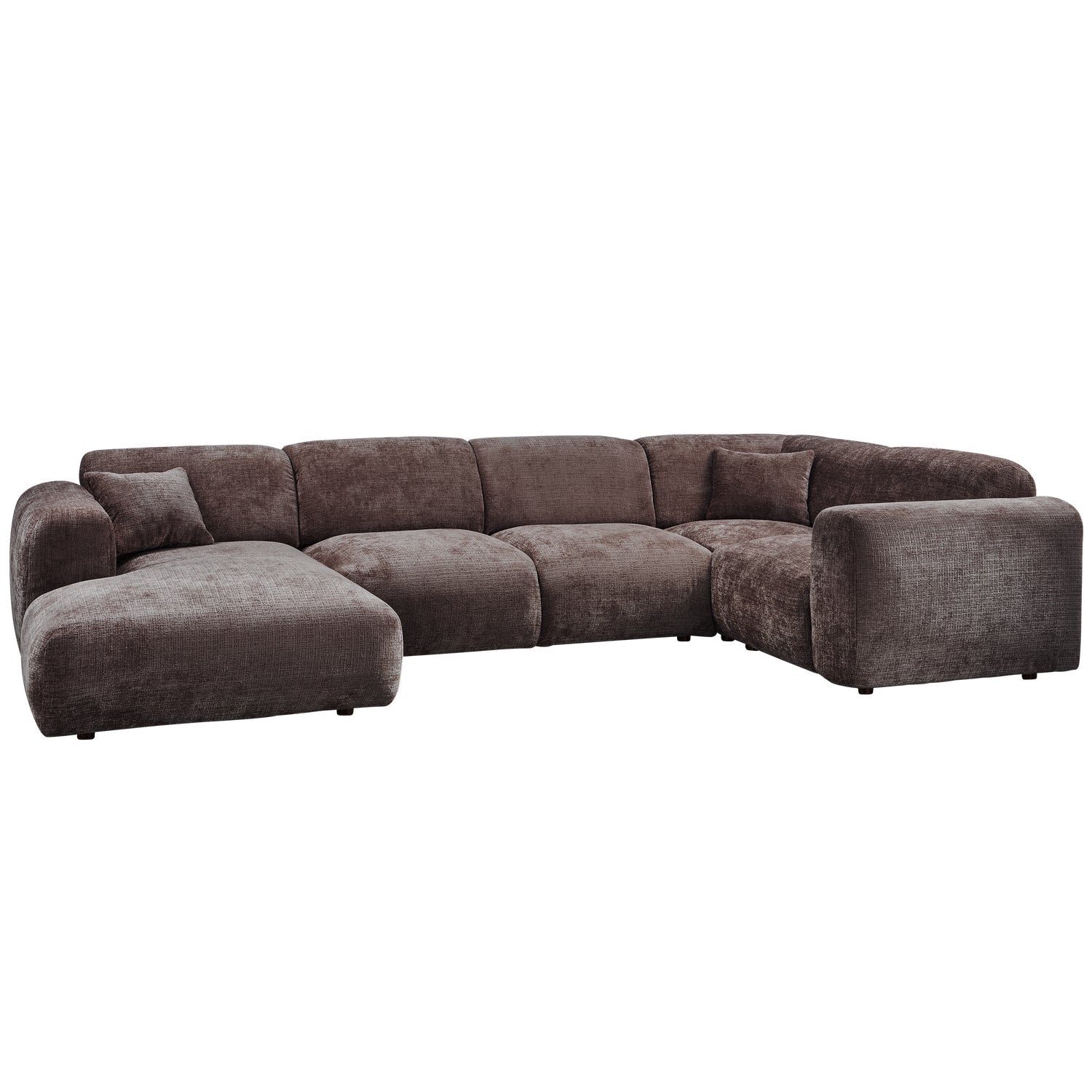Panorama-Ecksofa rechts CLOUD braun