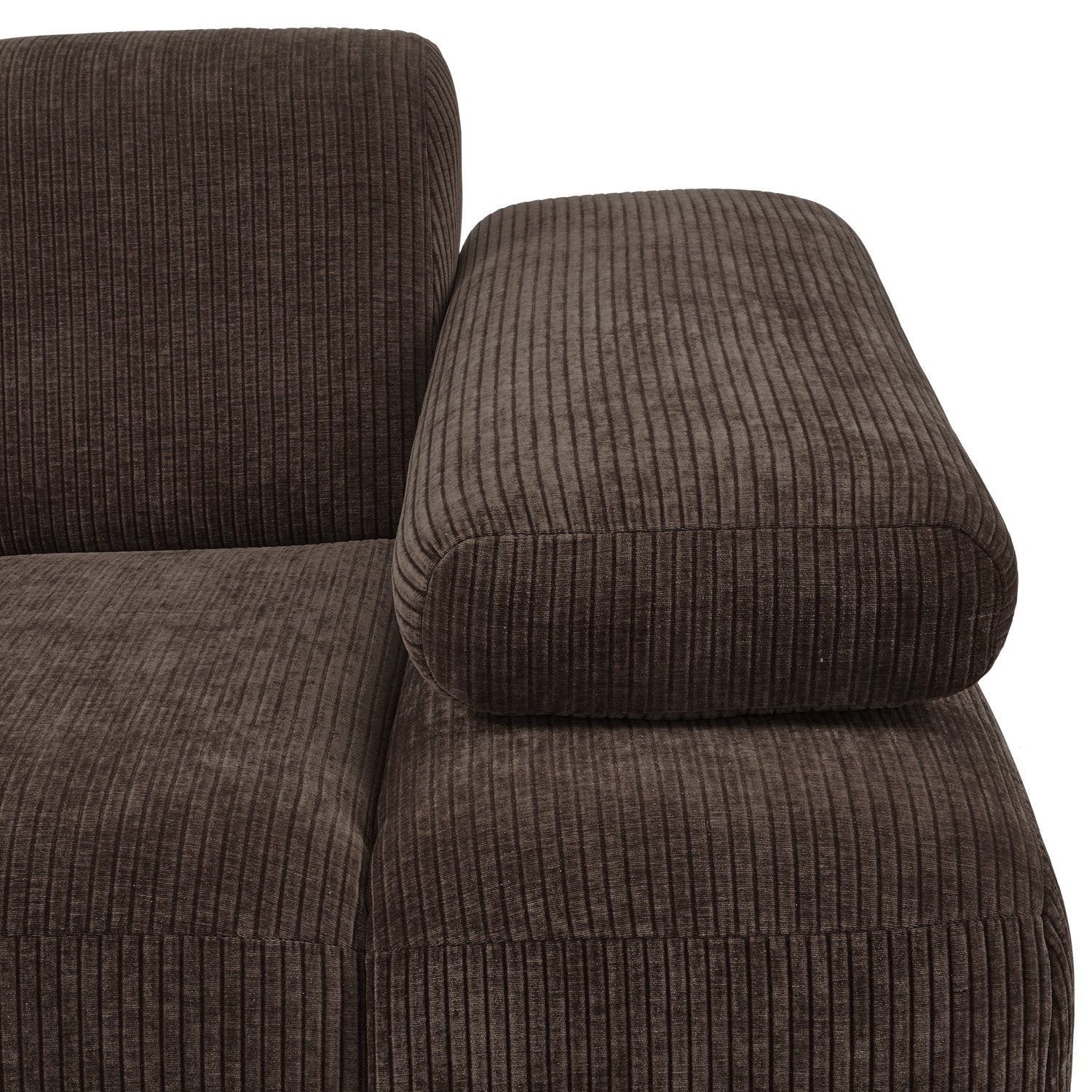 Modulares Sofa MOJO - rechte Element in dunkelbraunem Cord