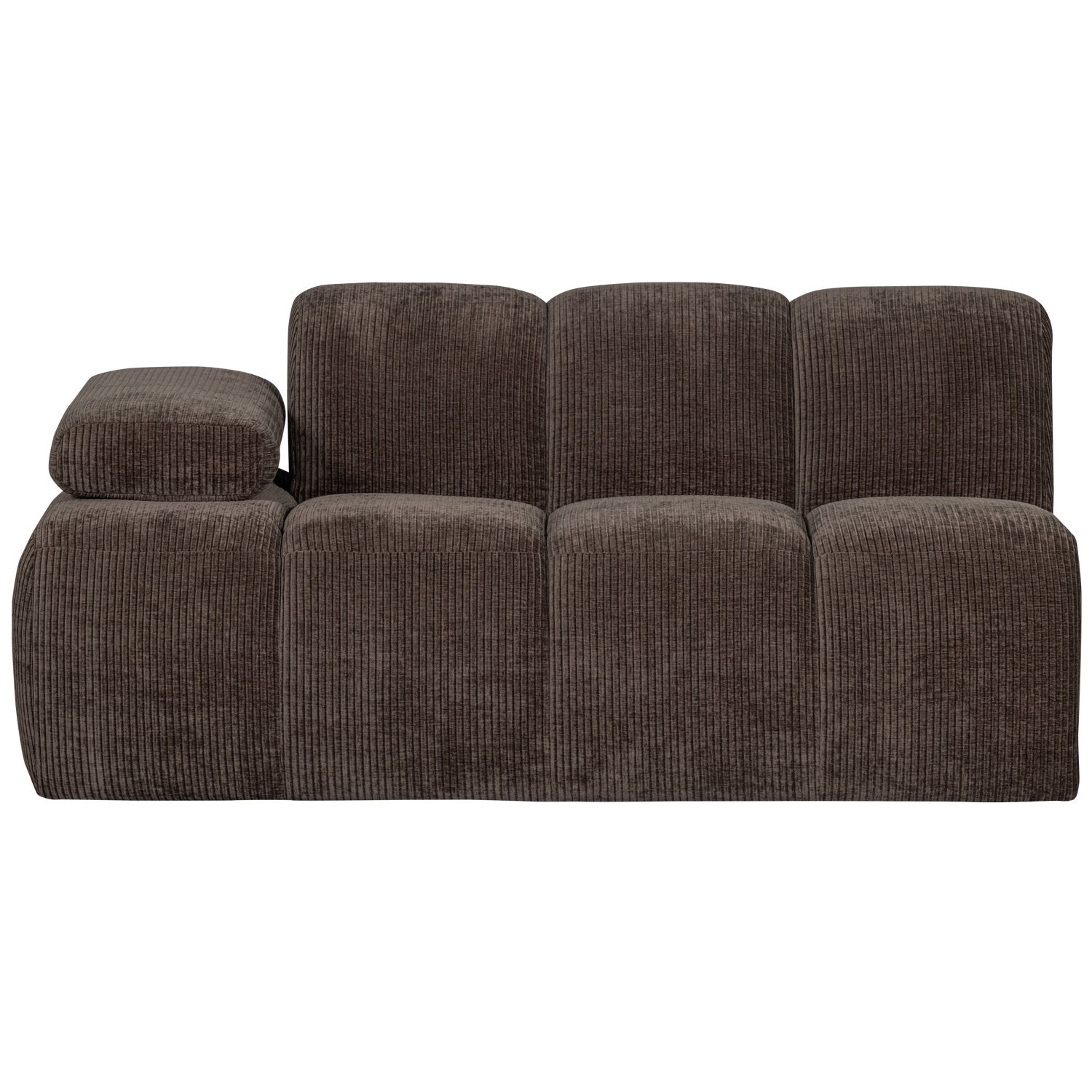 MOJO modular sofa - 1.5-seater left-sided dark brown corduroy element