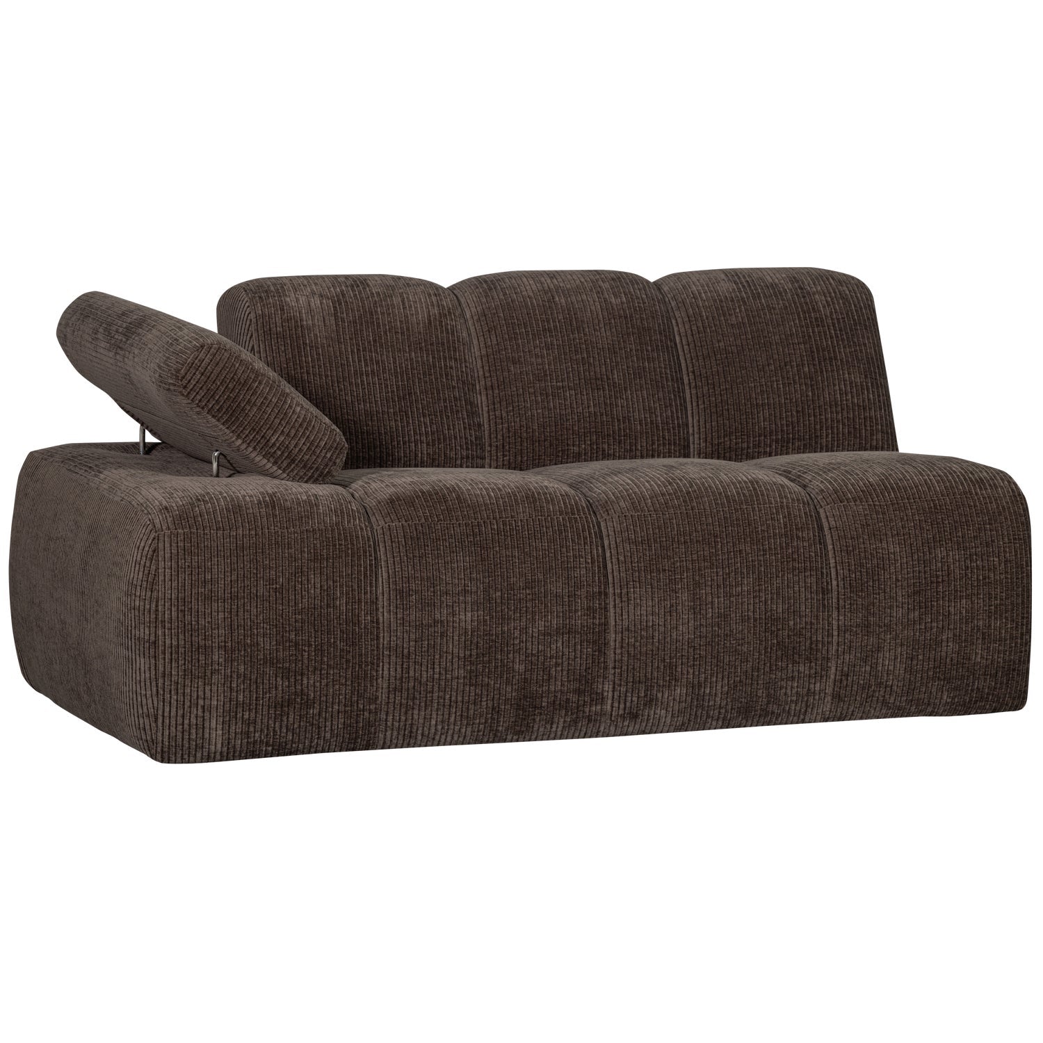 MOJO modular sofa - 1.5-seater left-sided dark brown corduroy element