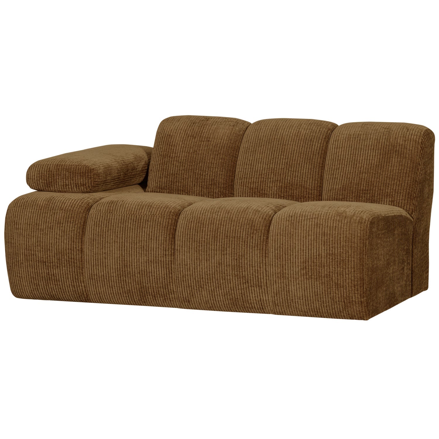 Modulares Sofa MOJO - 1,5-sitziges Element linksseitig in dunklem Honigcord