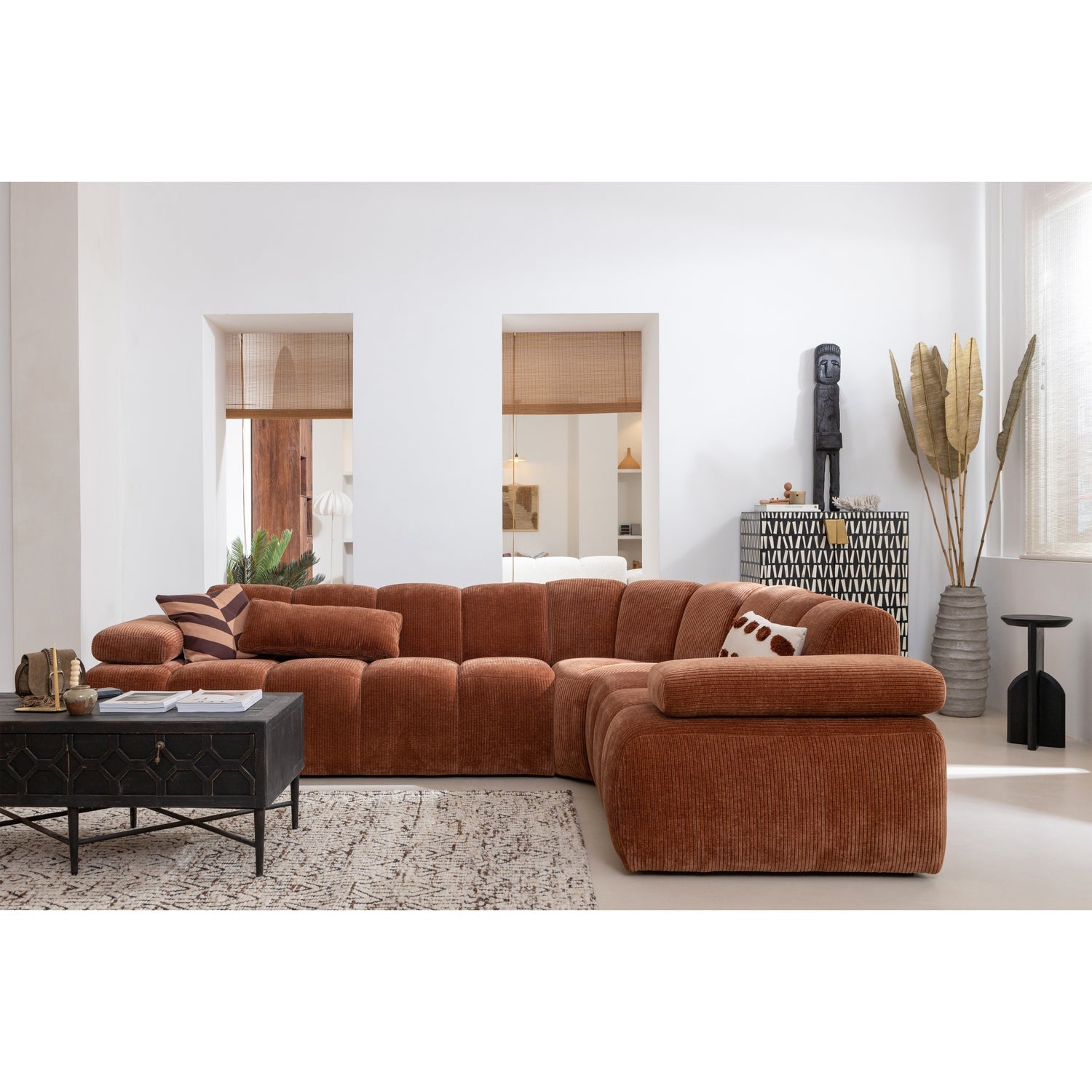 Modulsofa MOJO - braunes Cord-Eckelement