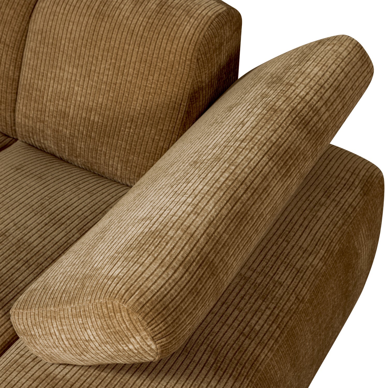 Modulares Sofa MOJO - rechter Chaiselong dunkel honigfarbener Cordstoff