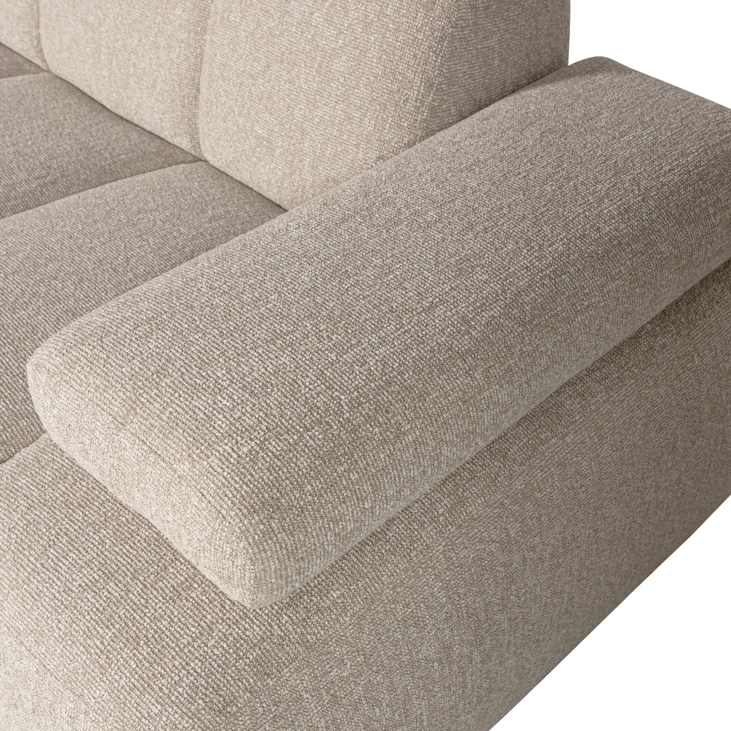 Left-facing modular corner sofa MOJO beige mélange bouclé