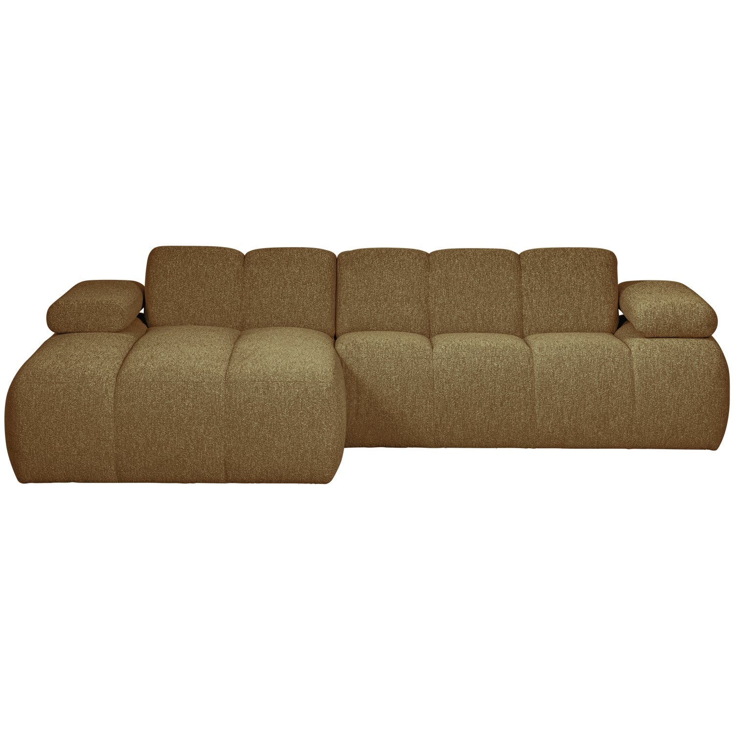 Left-facing modular corner sofa MOJO in dark honey bouclé