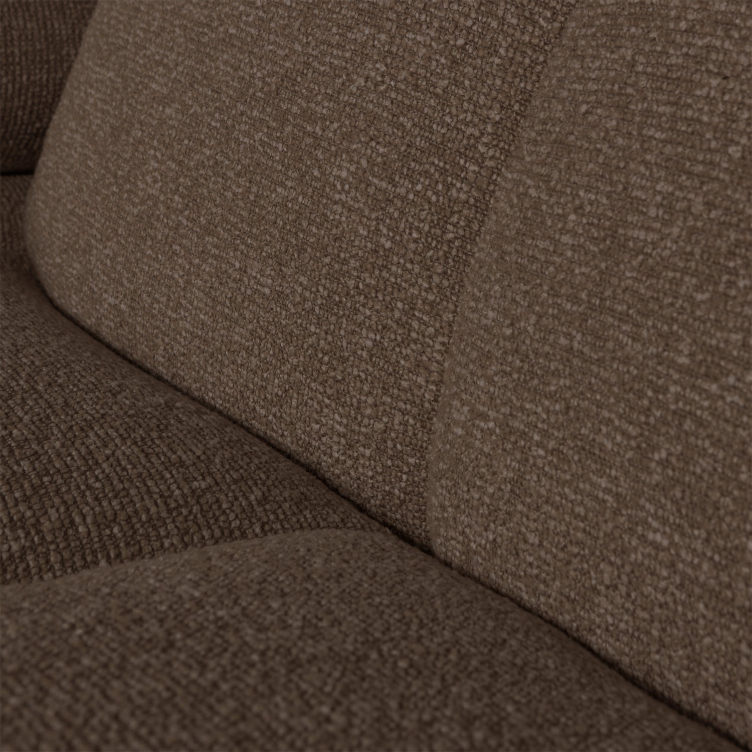 Right-facing modular corner sofa MOJO in dark brown bouclé