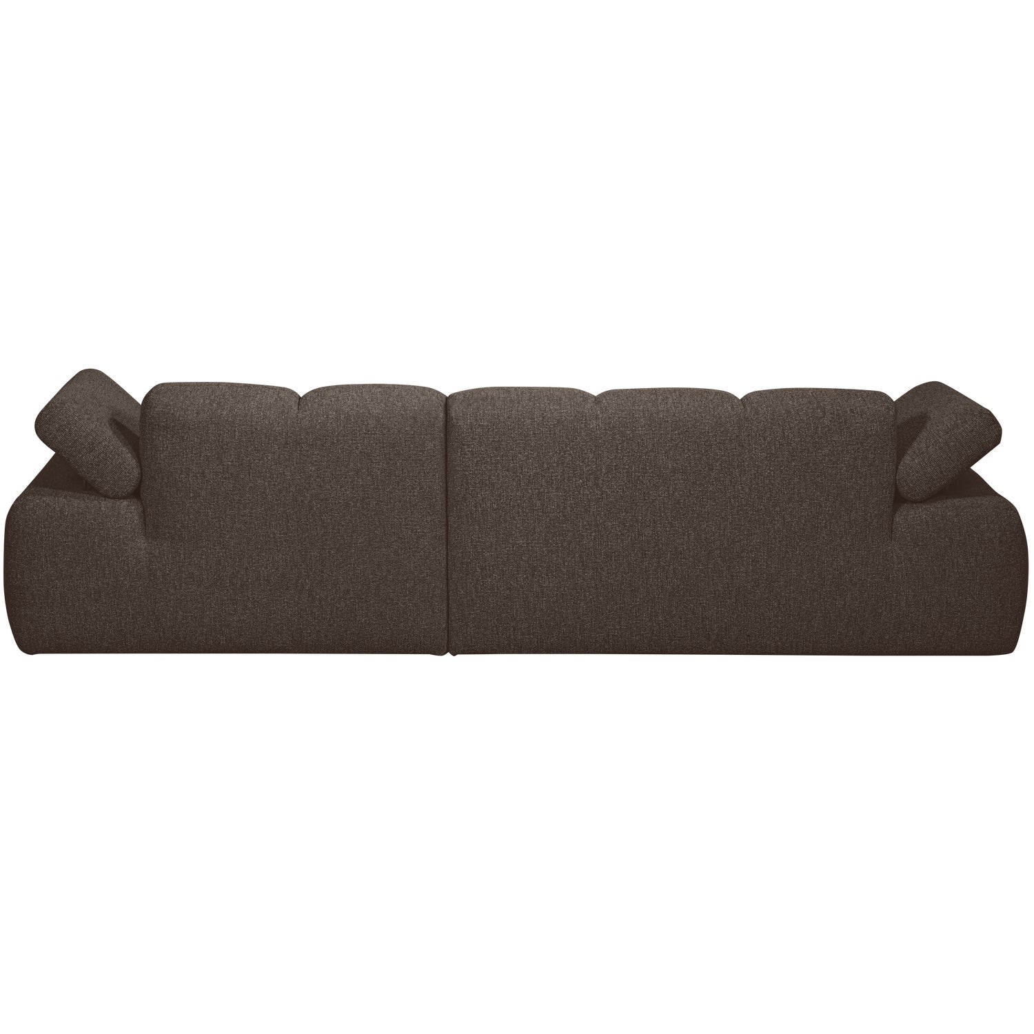 Right-facing modular corner sofa MOJO in dark brown bouclé