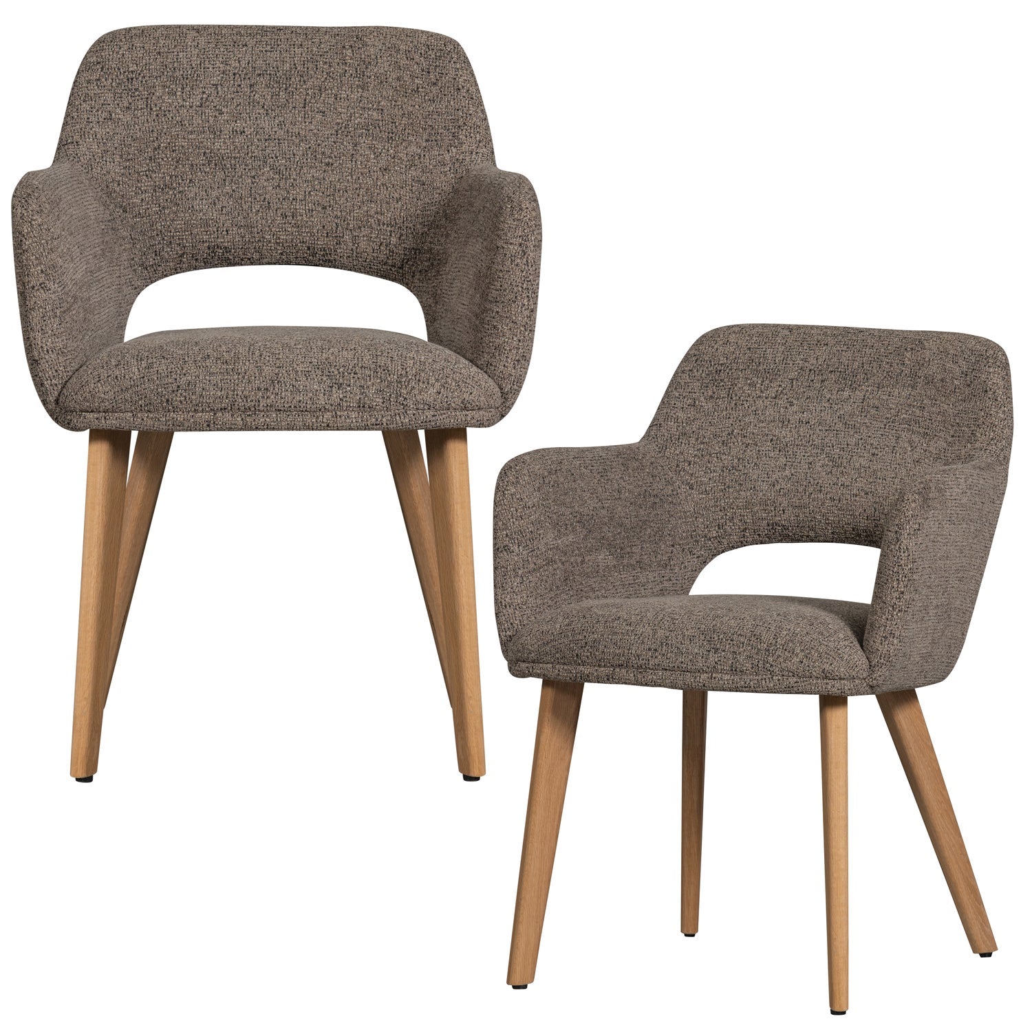 MURAT taupe chair with oak base