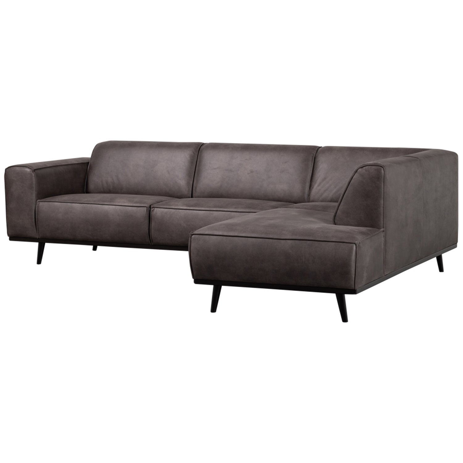 Right-sided Corner Sofa STATEMENT dark gray leather