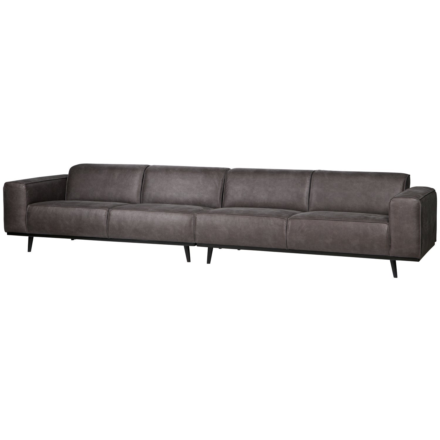 Sofa für 4 Personen STATEMENT dunkelgrau Leder