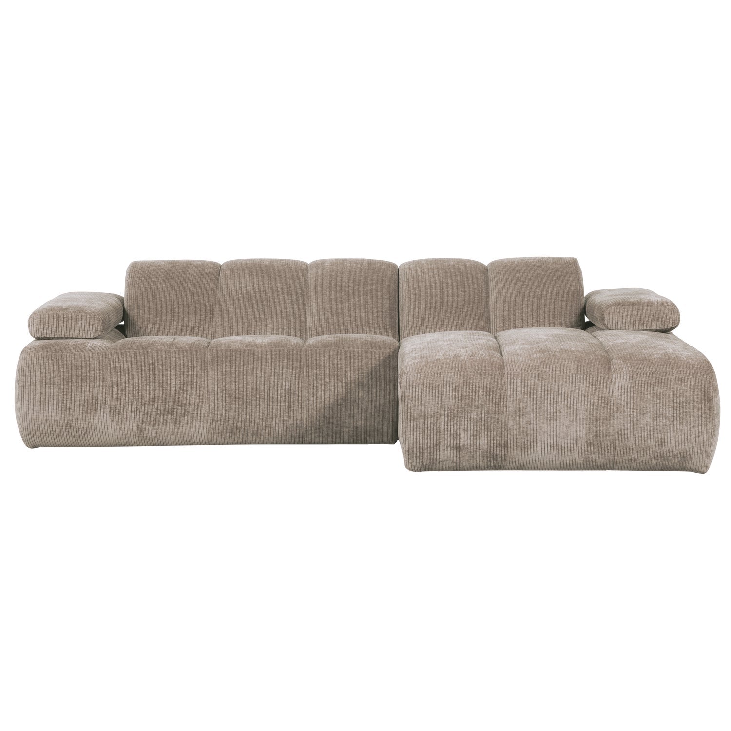 Right-facing modular corner sofa MOJO in dark sandy corduroy