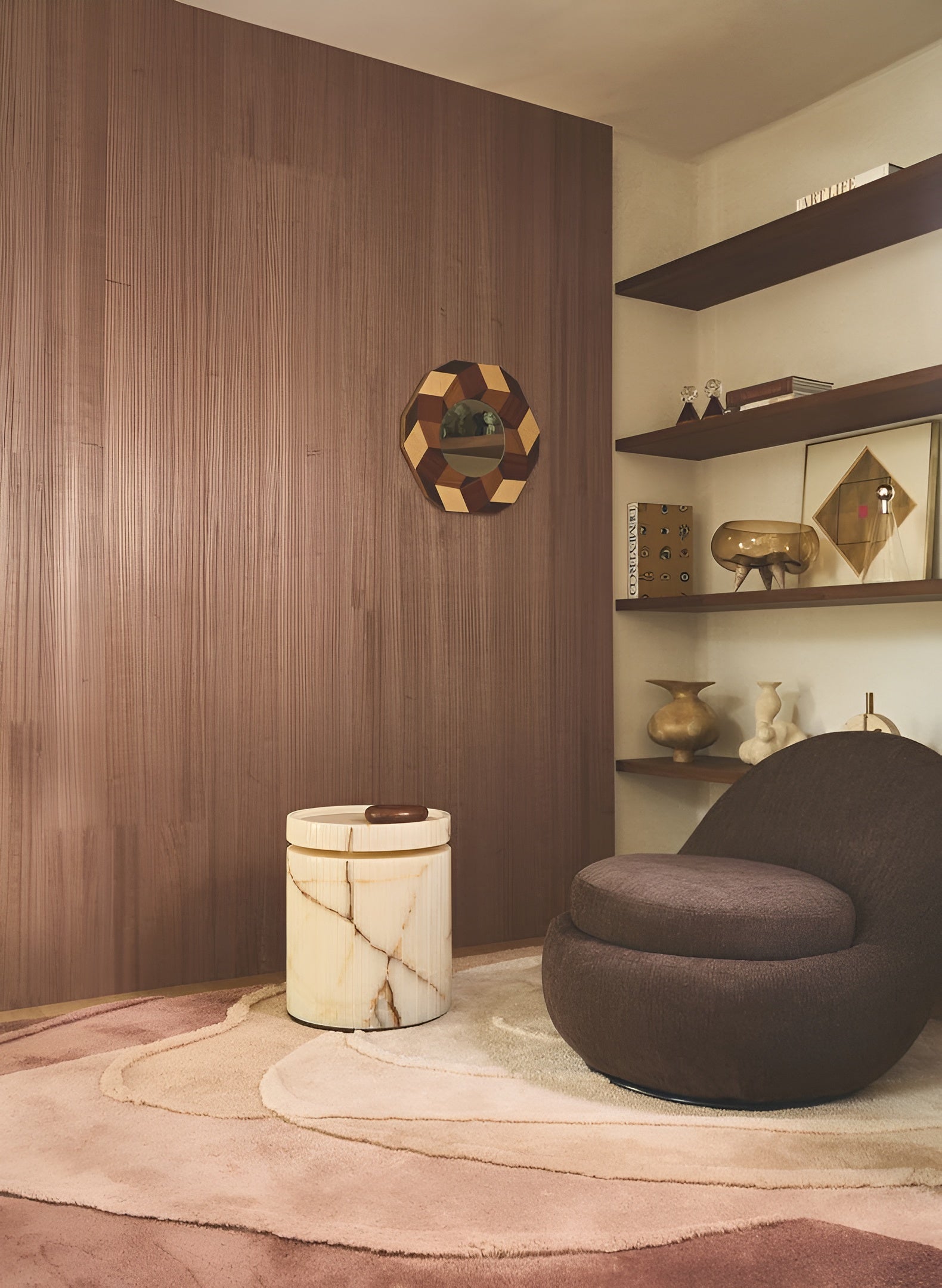 Structural wallpaper made of wood veneer EBONY - GOLDEN OAK