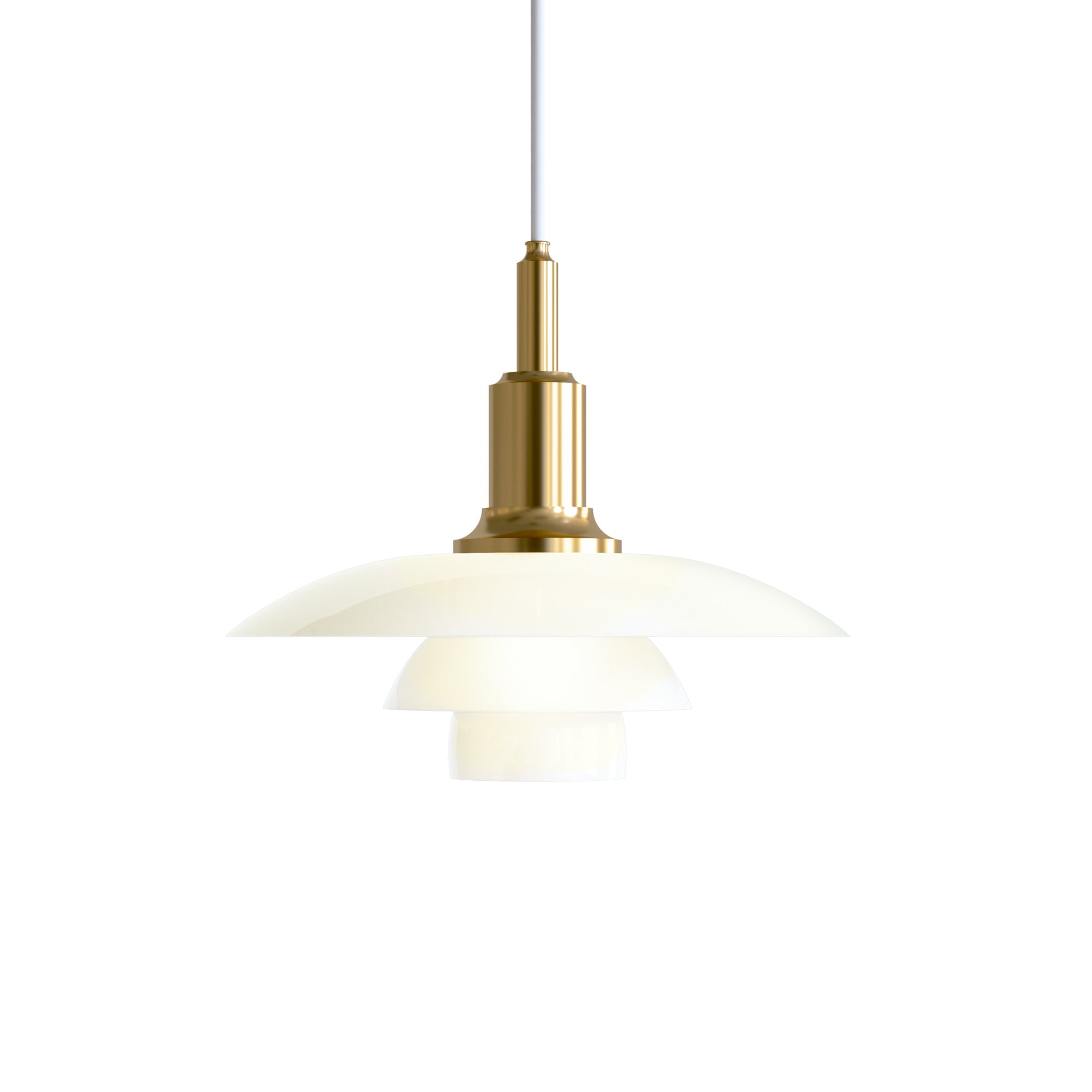 PH 3/2 pendant lamp white with brass finish