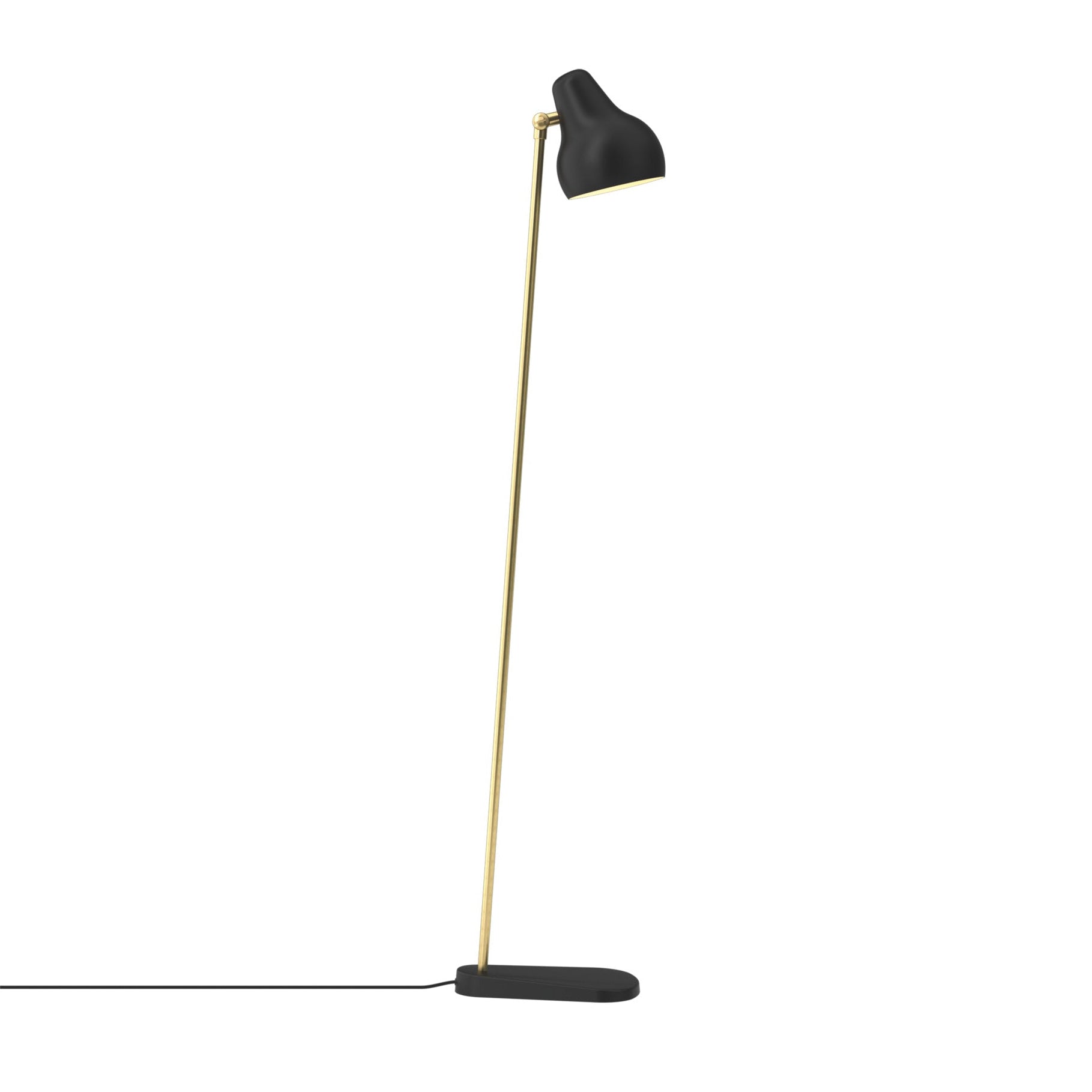 Stehlampe VL 38 schwarz mit goldener Veredelung