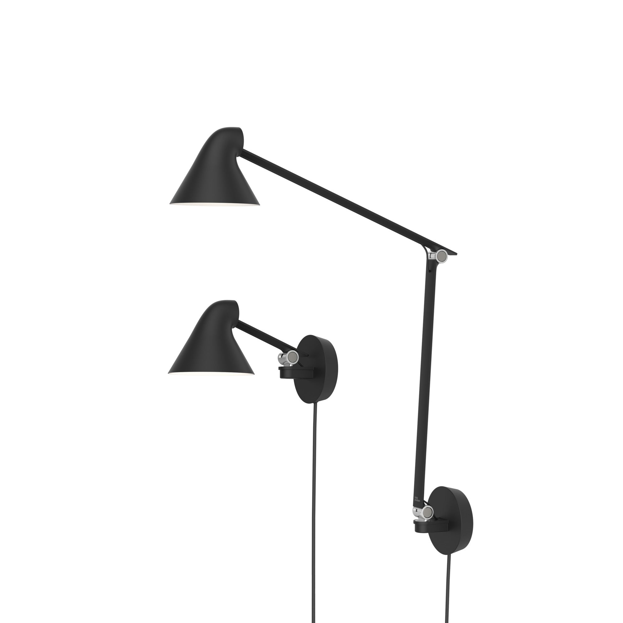 Adjustable wall lamp with arm NJP black