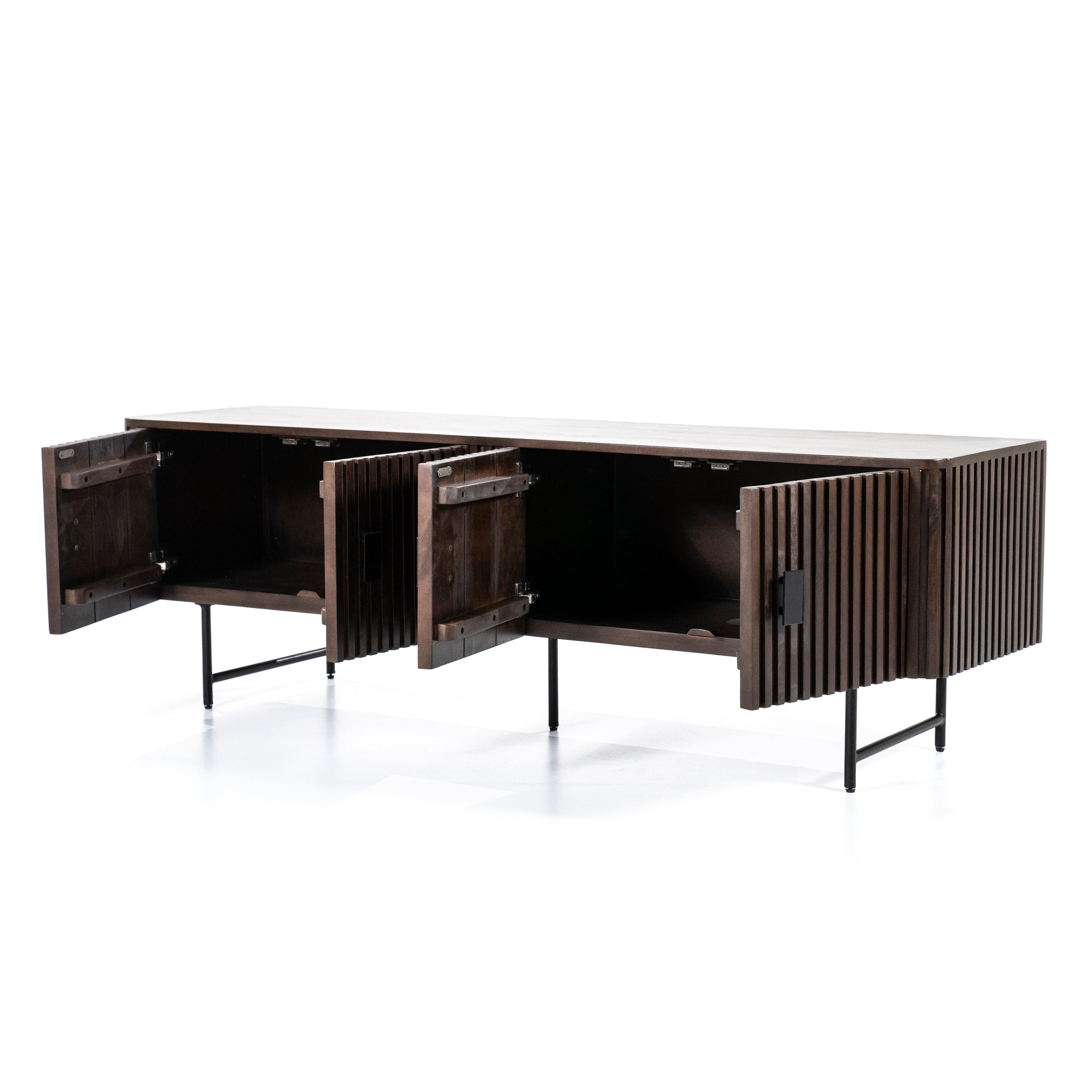 REMI TV cabinet dark brown mango wood