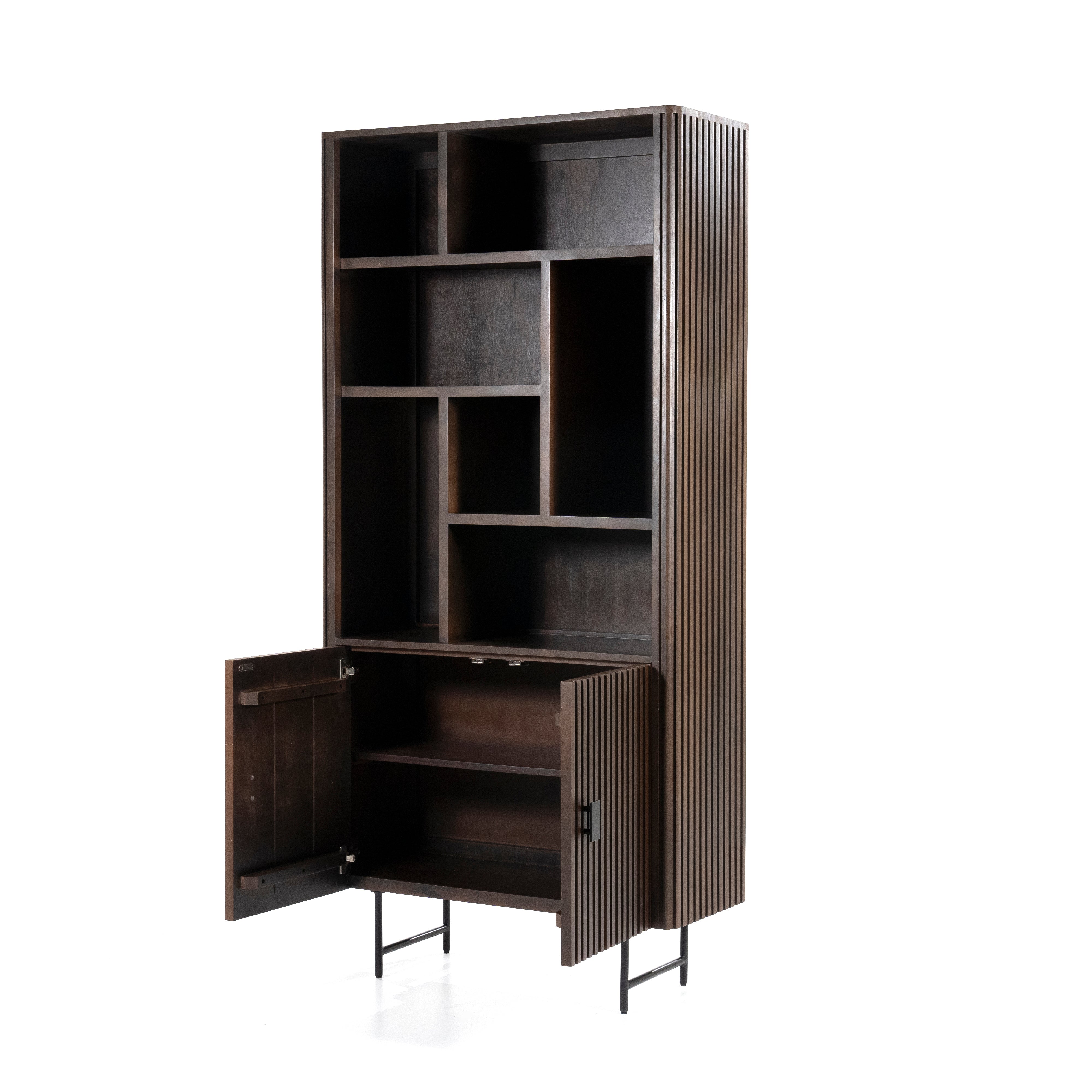 REMI Shelf dark brown mango wood