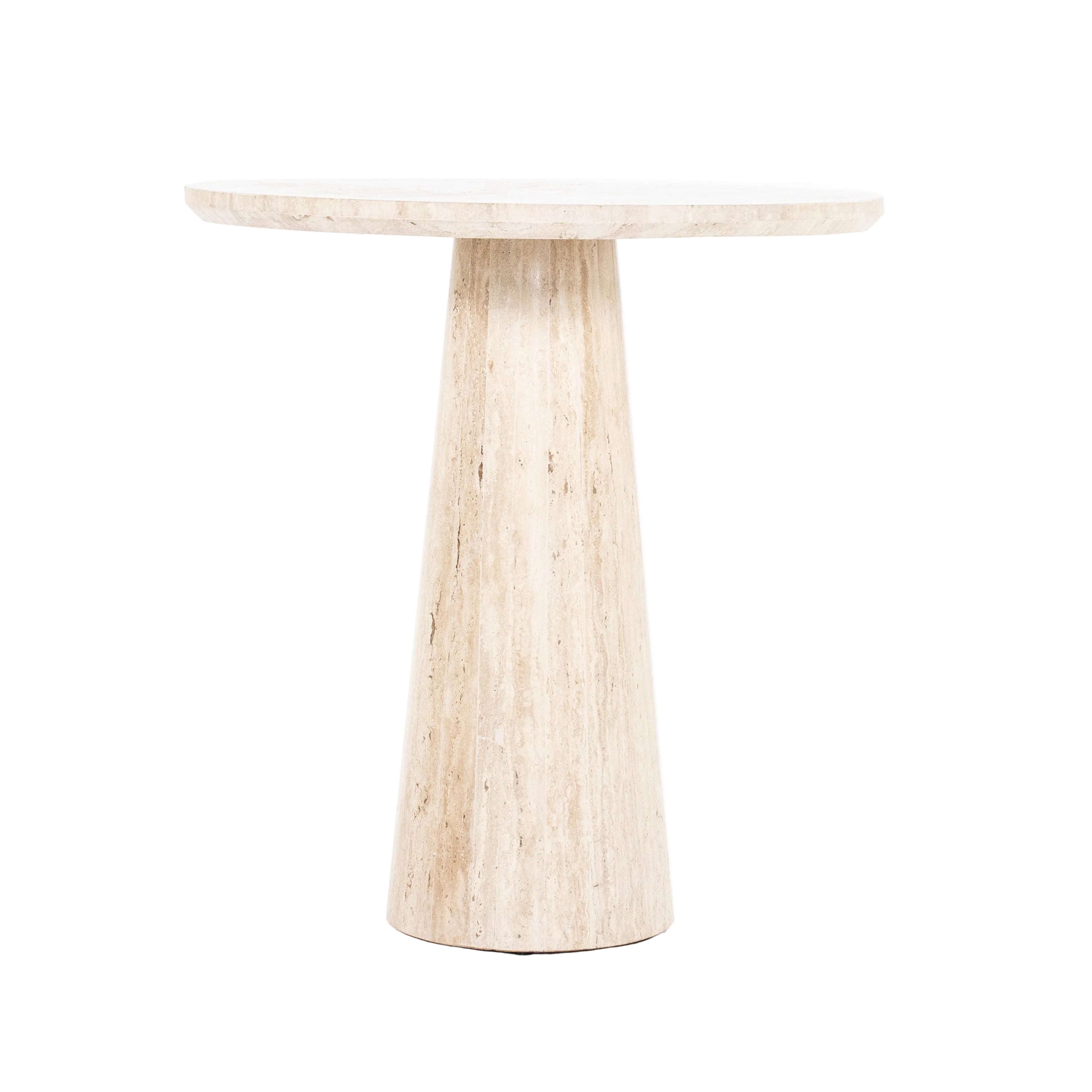 AIME Light Beige Round Café Table Travertine