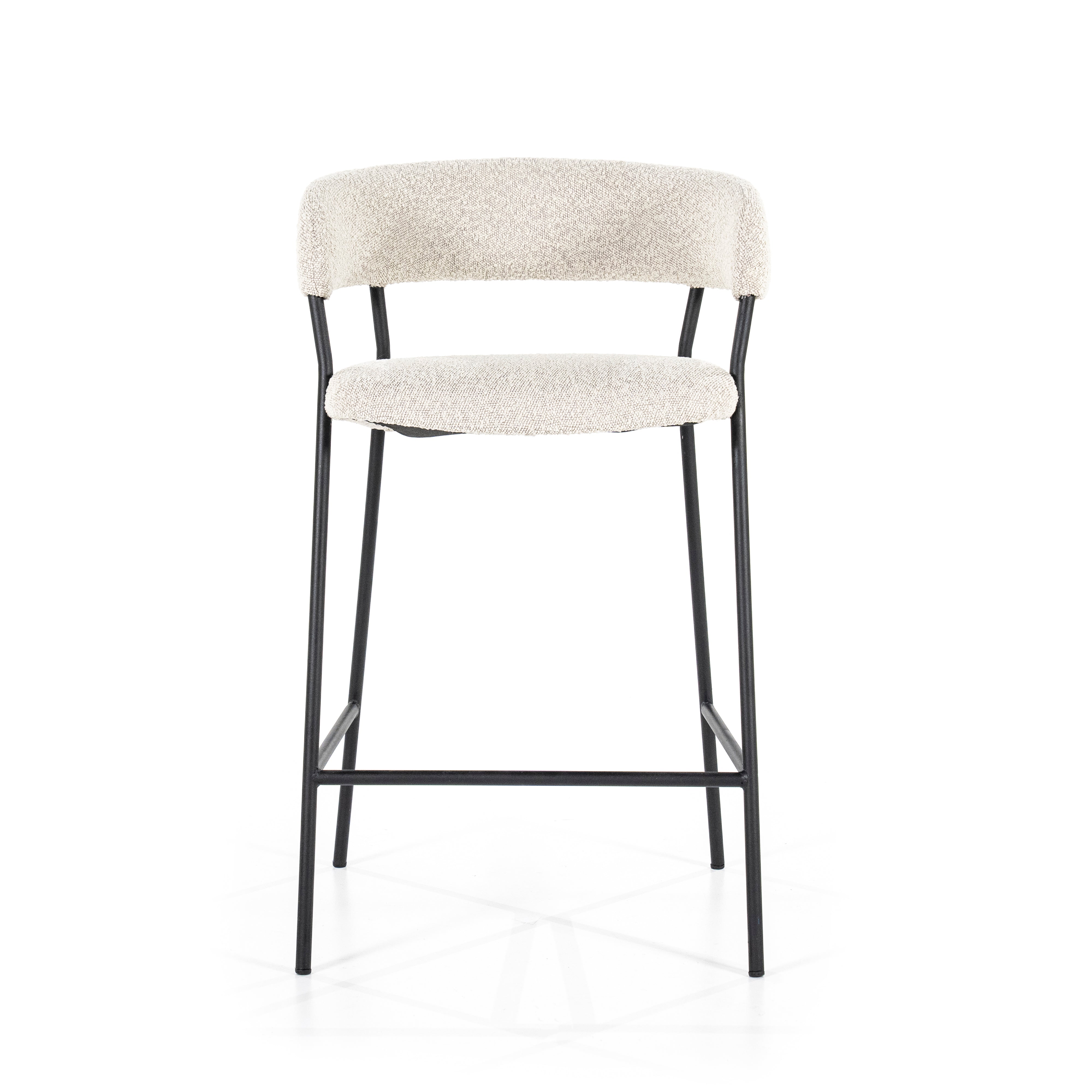 Beige LUKA Stool with Black Base