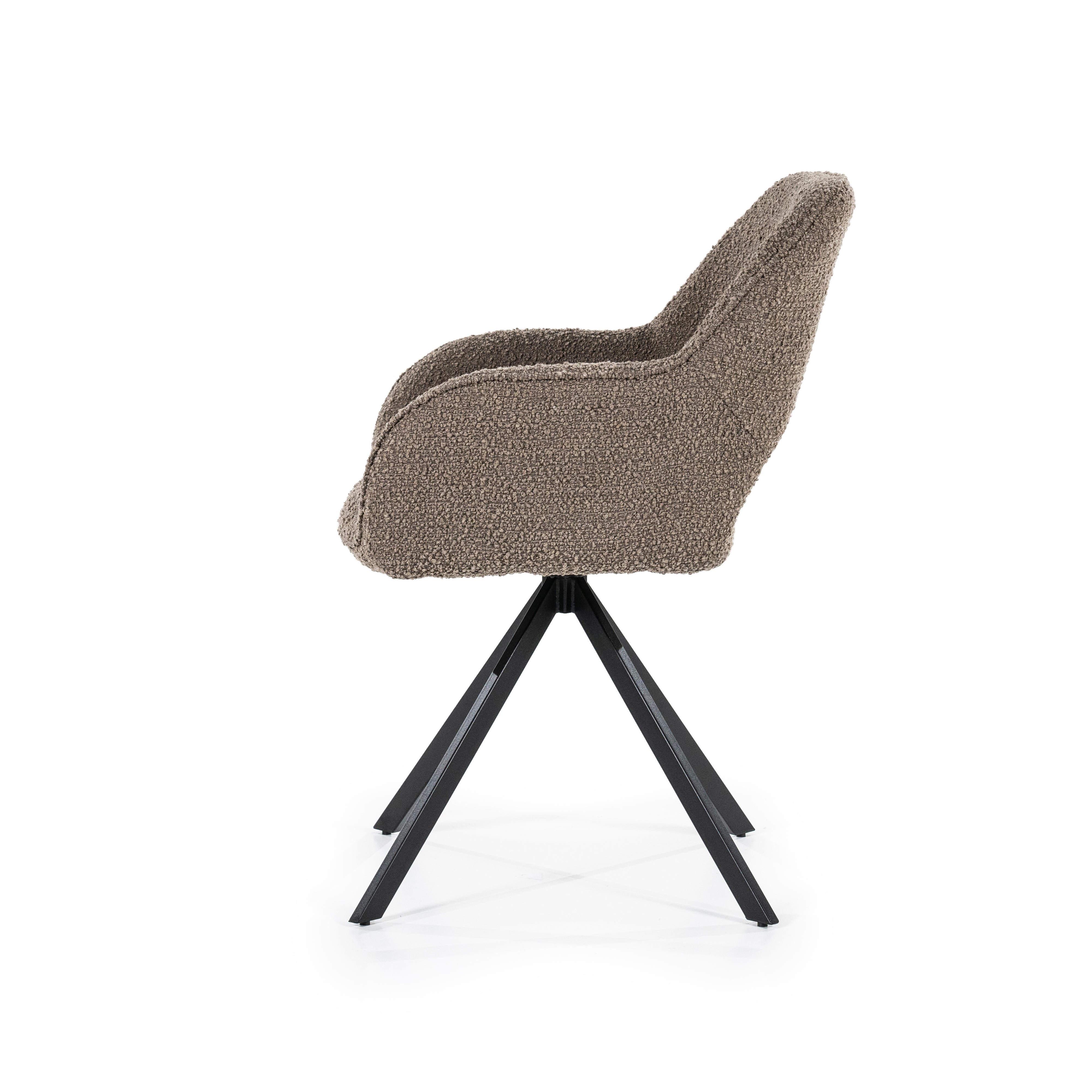 FABIO Chair in Dark Brown with Black Base
