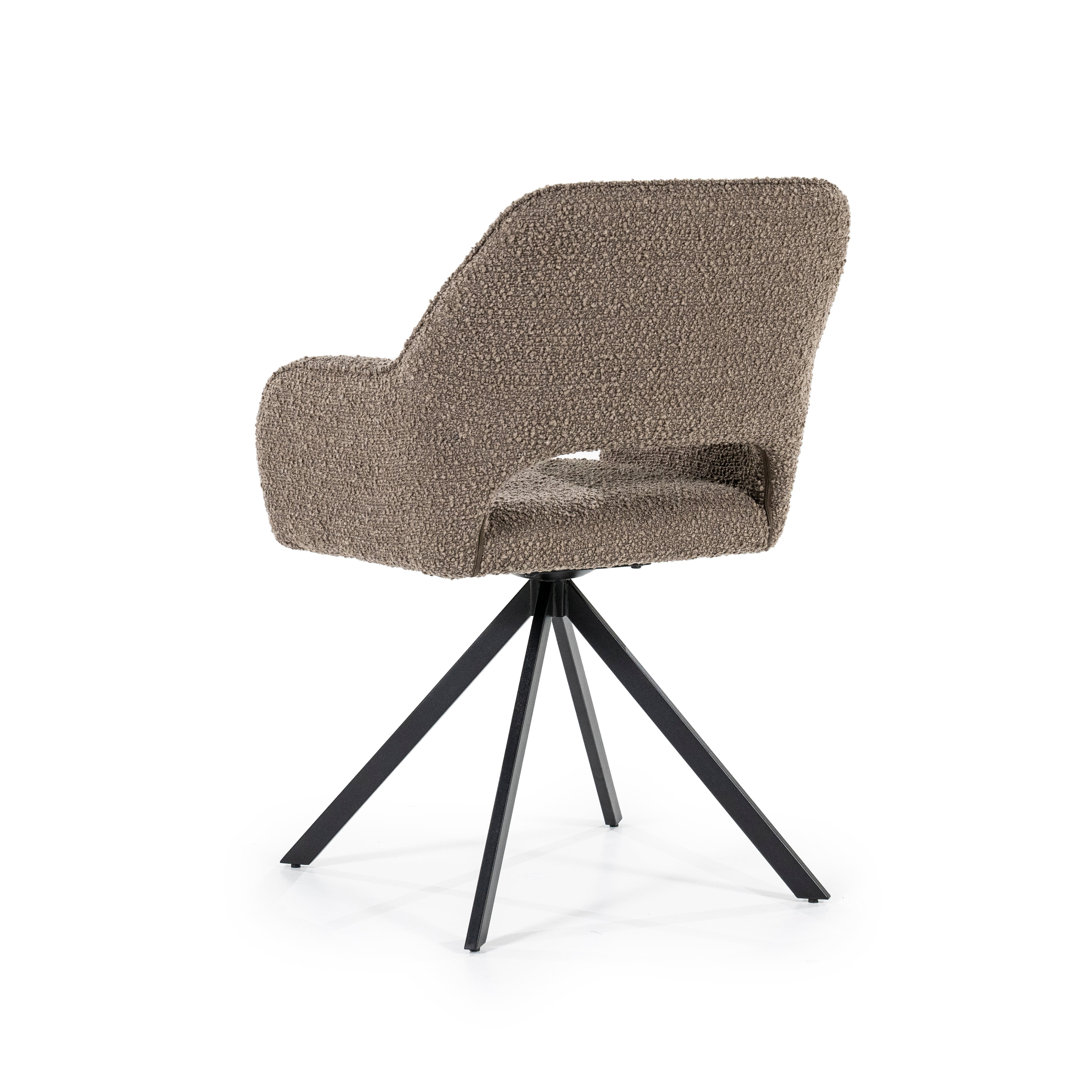 FABIO Chair in Dark Brown with Black Base