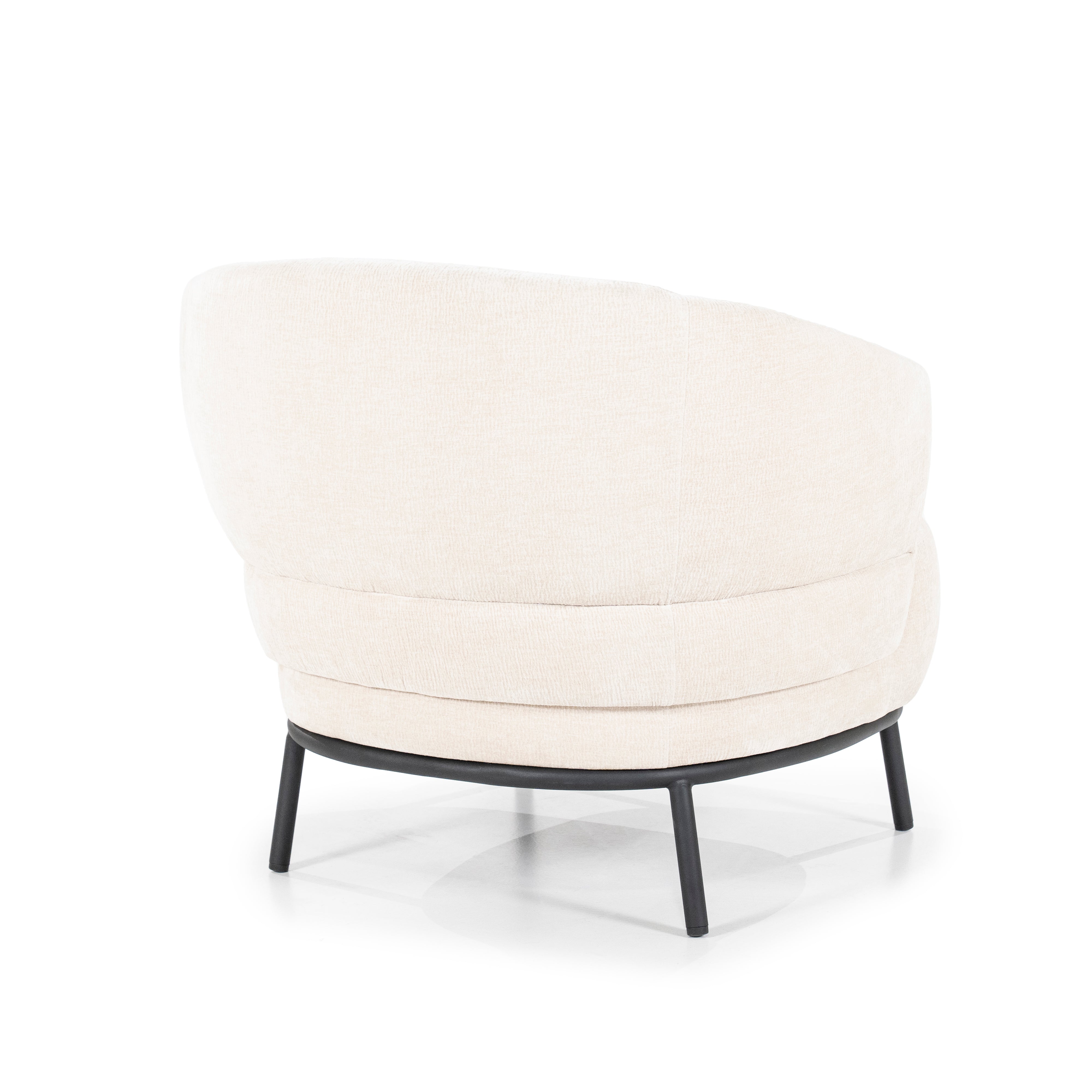 DAVID armchair in light beige with a black base