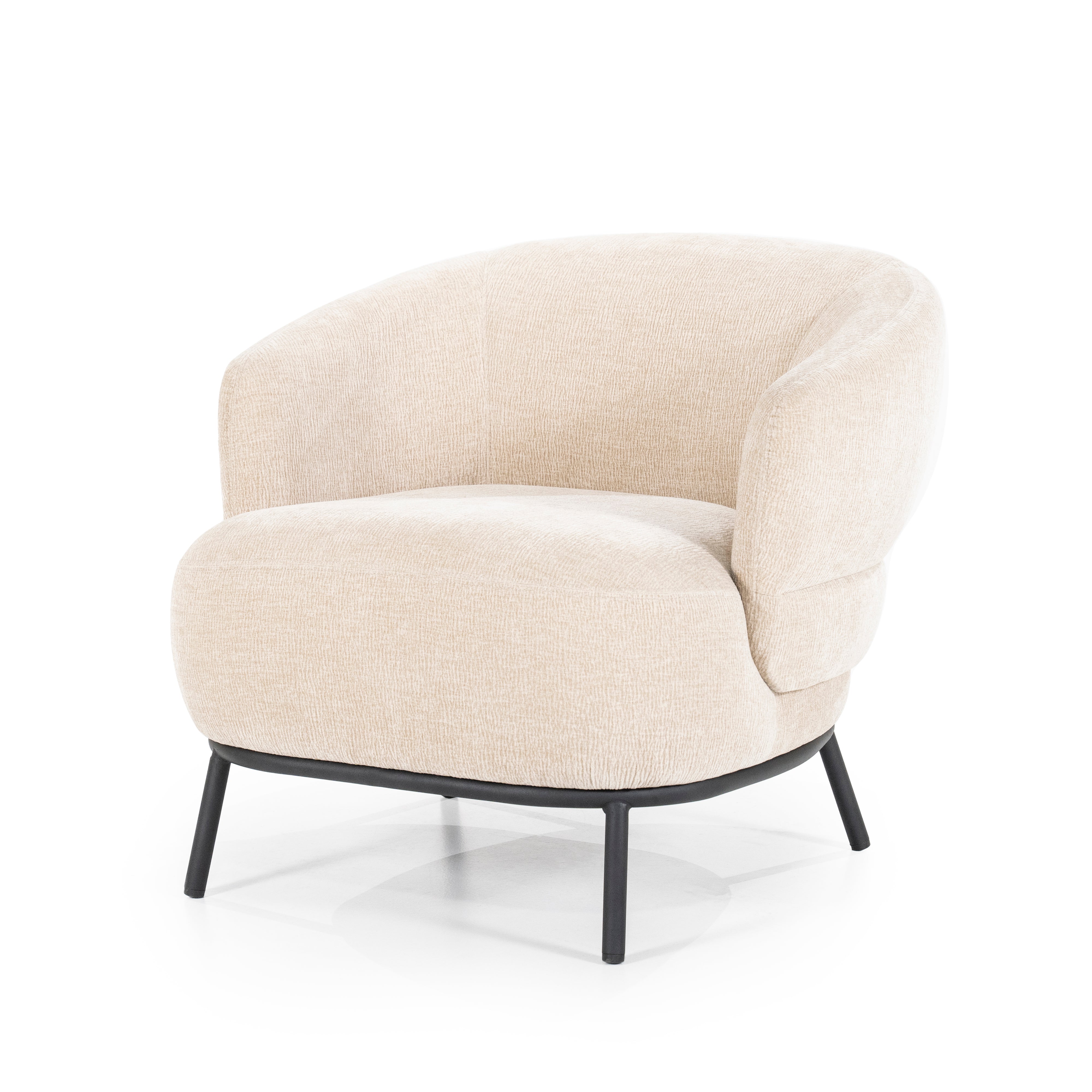 DAVID beige armchair with black base