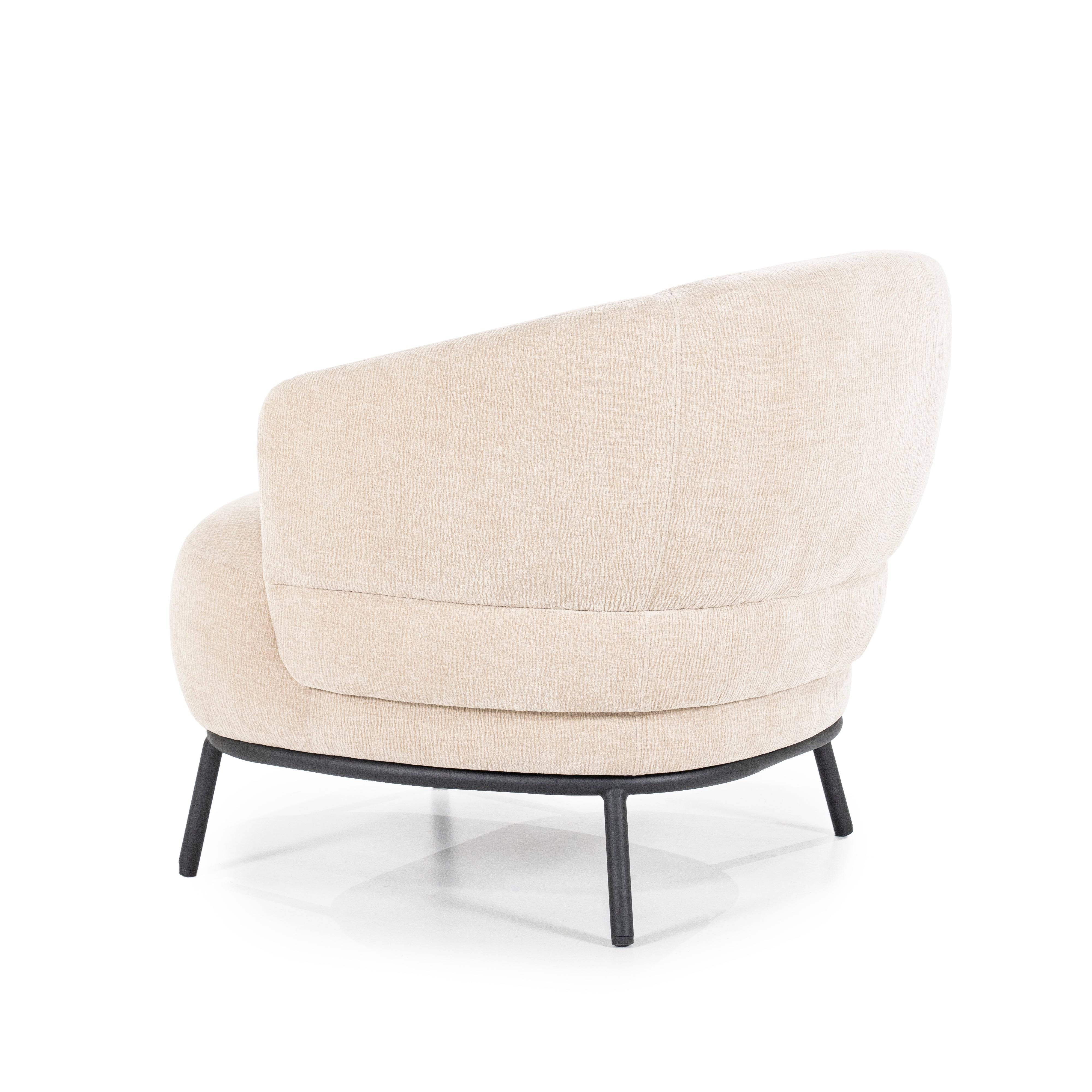DAVID beige armchair with black base