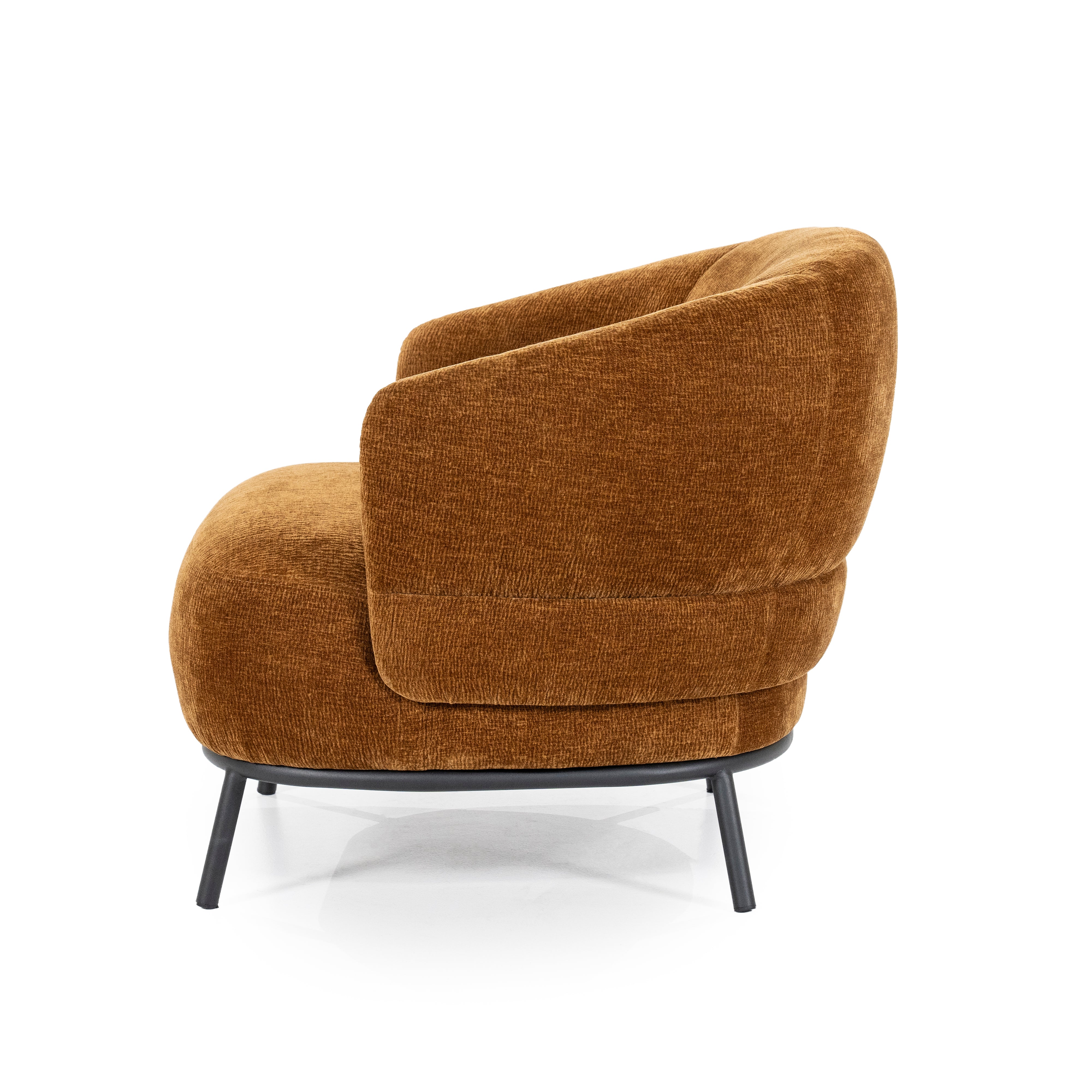DAVID mustard armchair with black base