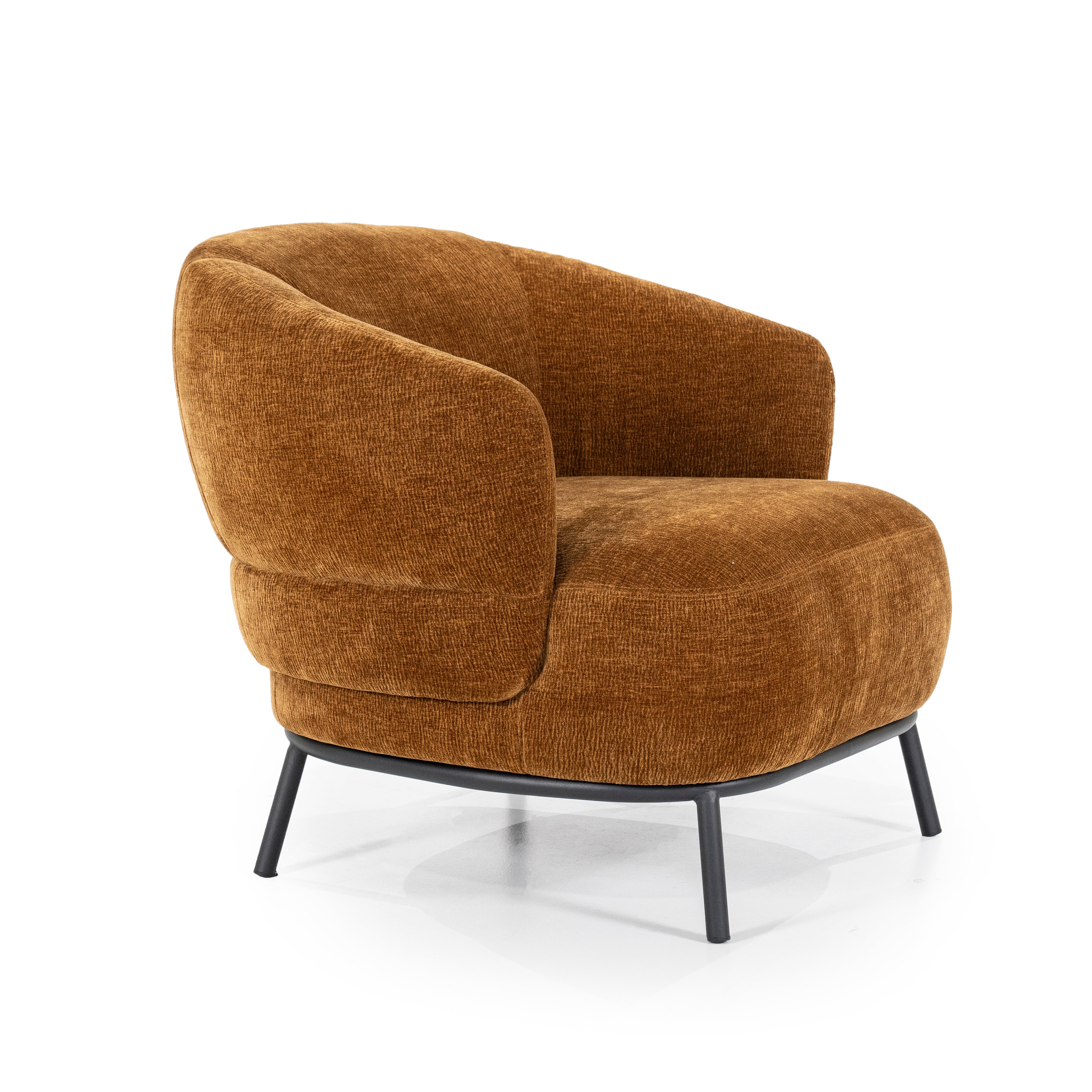 DAVID mustard armchair with black base