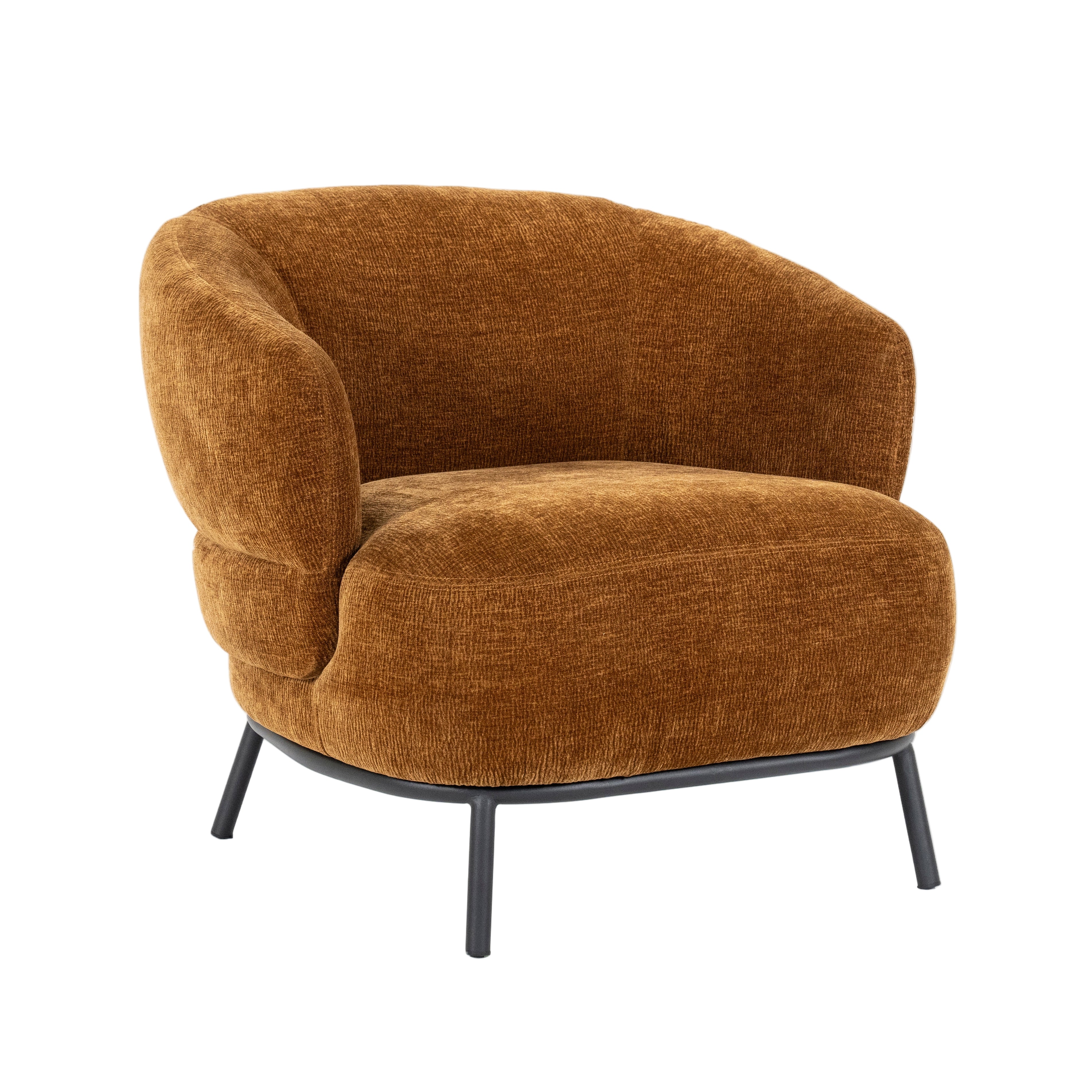 DAVID mustard armchair with black base