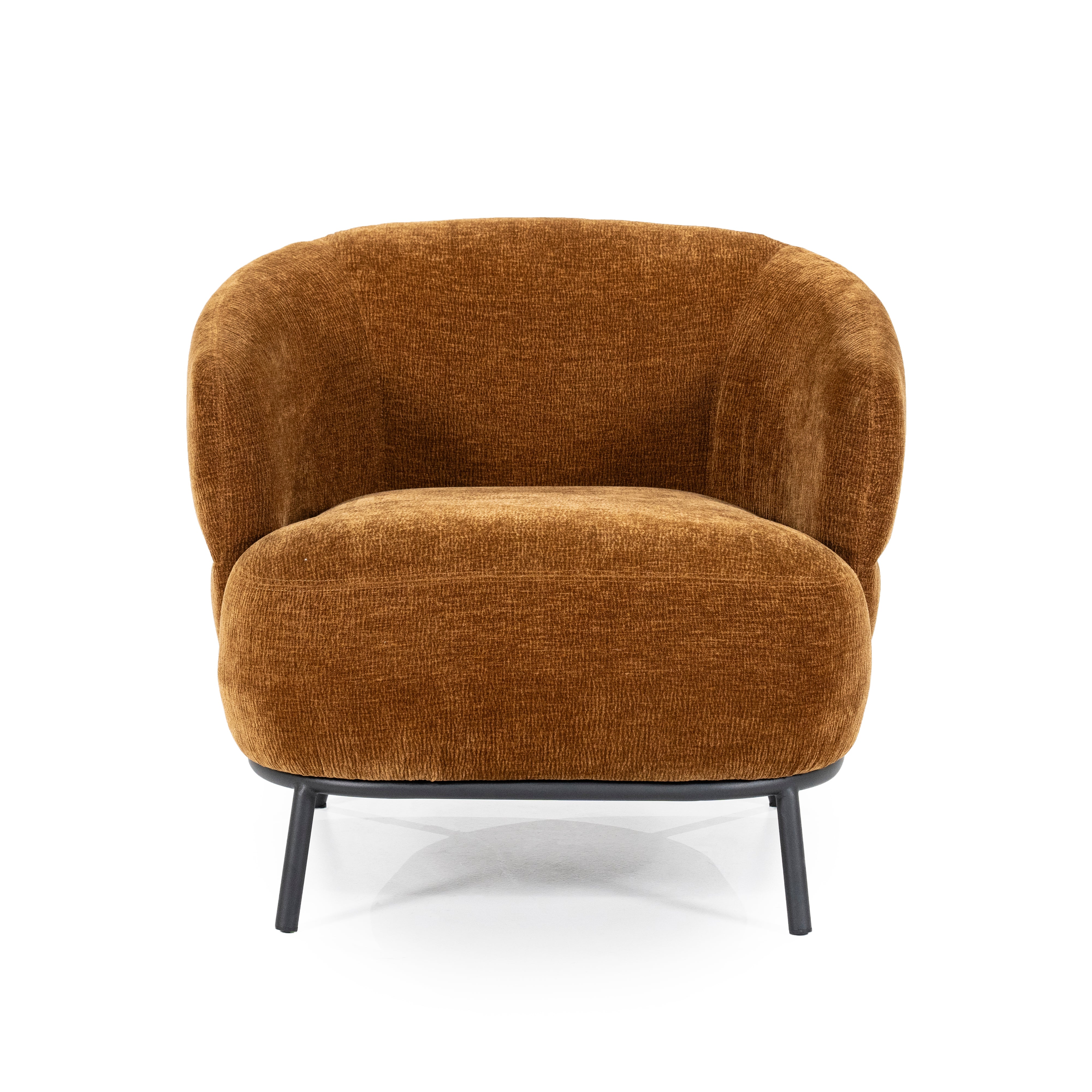 DAVID mustard armchair with black base